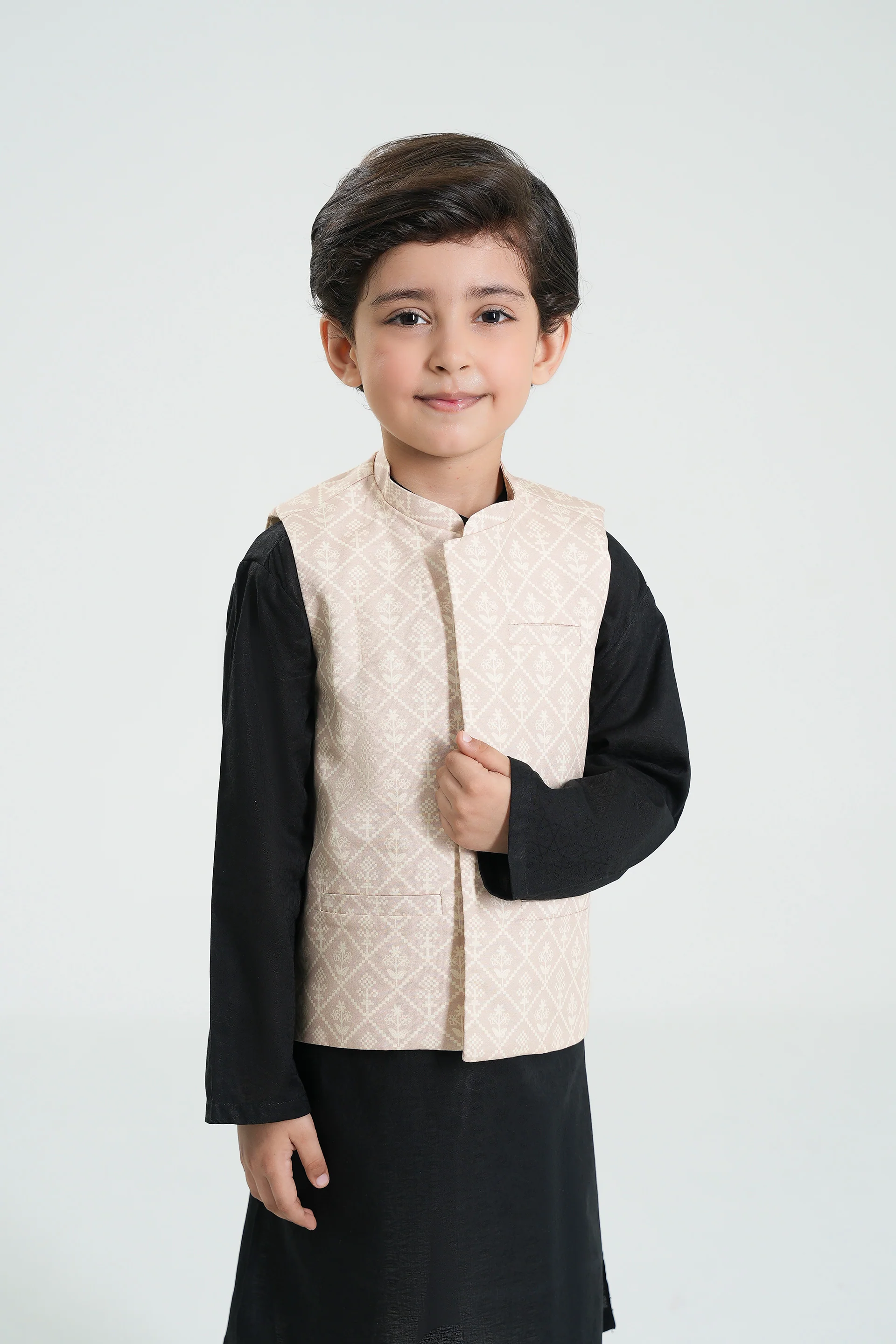 Boys Off White Waistcoat (BCWC-073) - Image 2