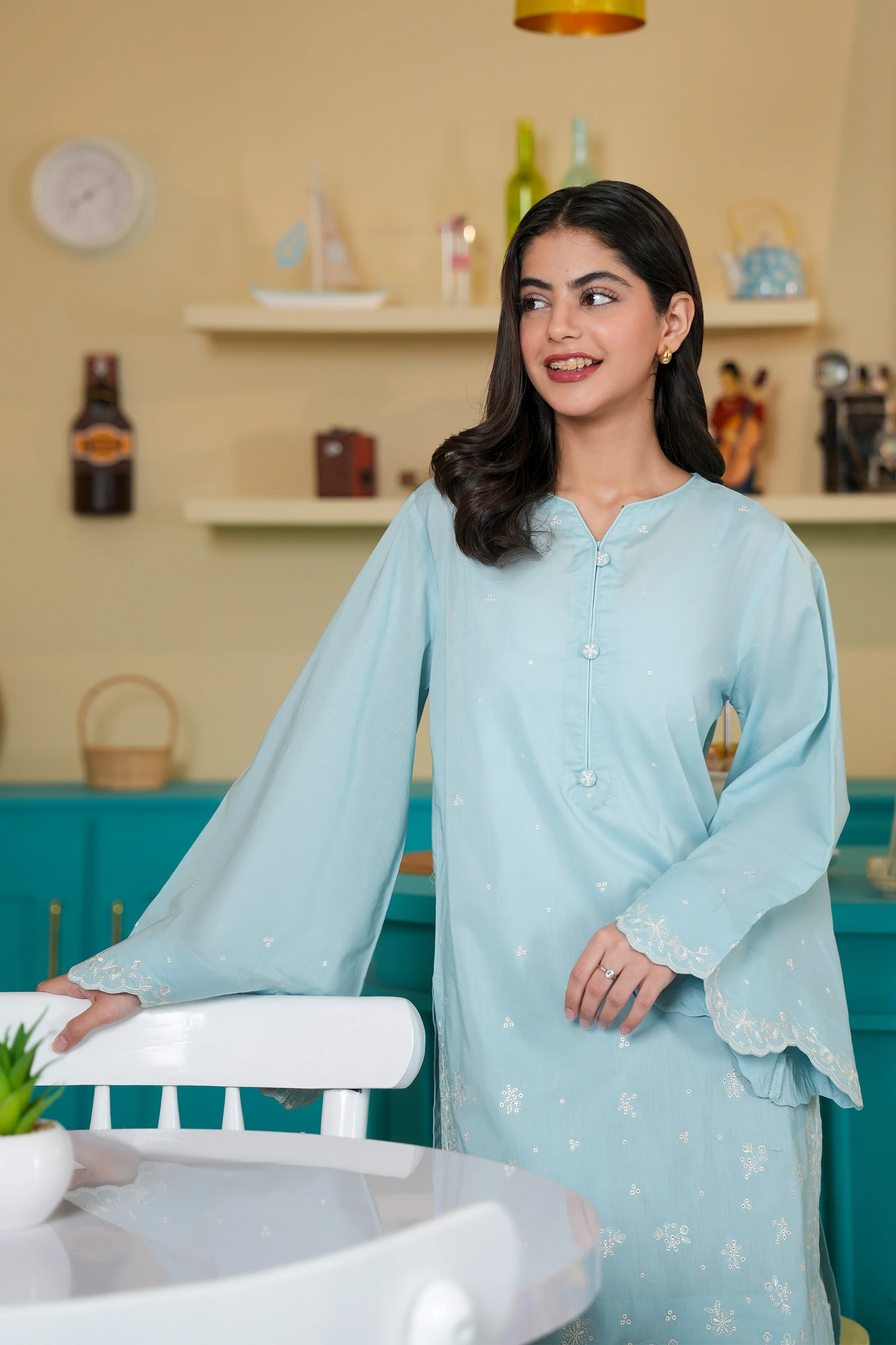 Embroidered Kameez And Shalwar (SSEGKS-28) - Image 3