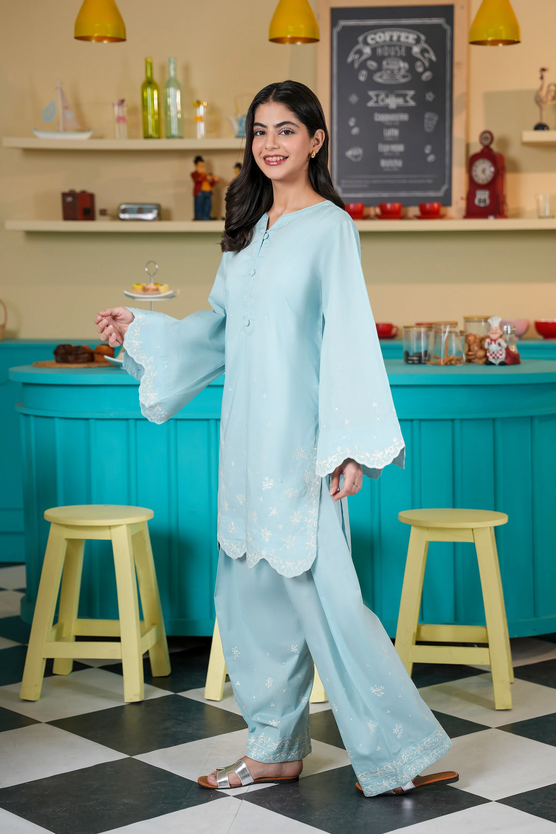 Embroidered Kameez And Shalwar (SSEGKS-28) - Image 4