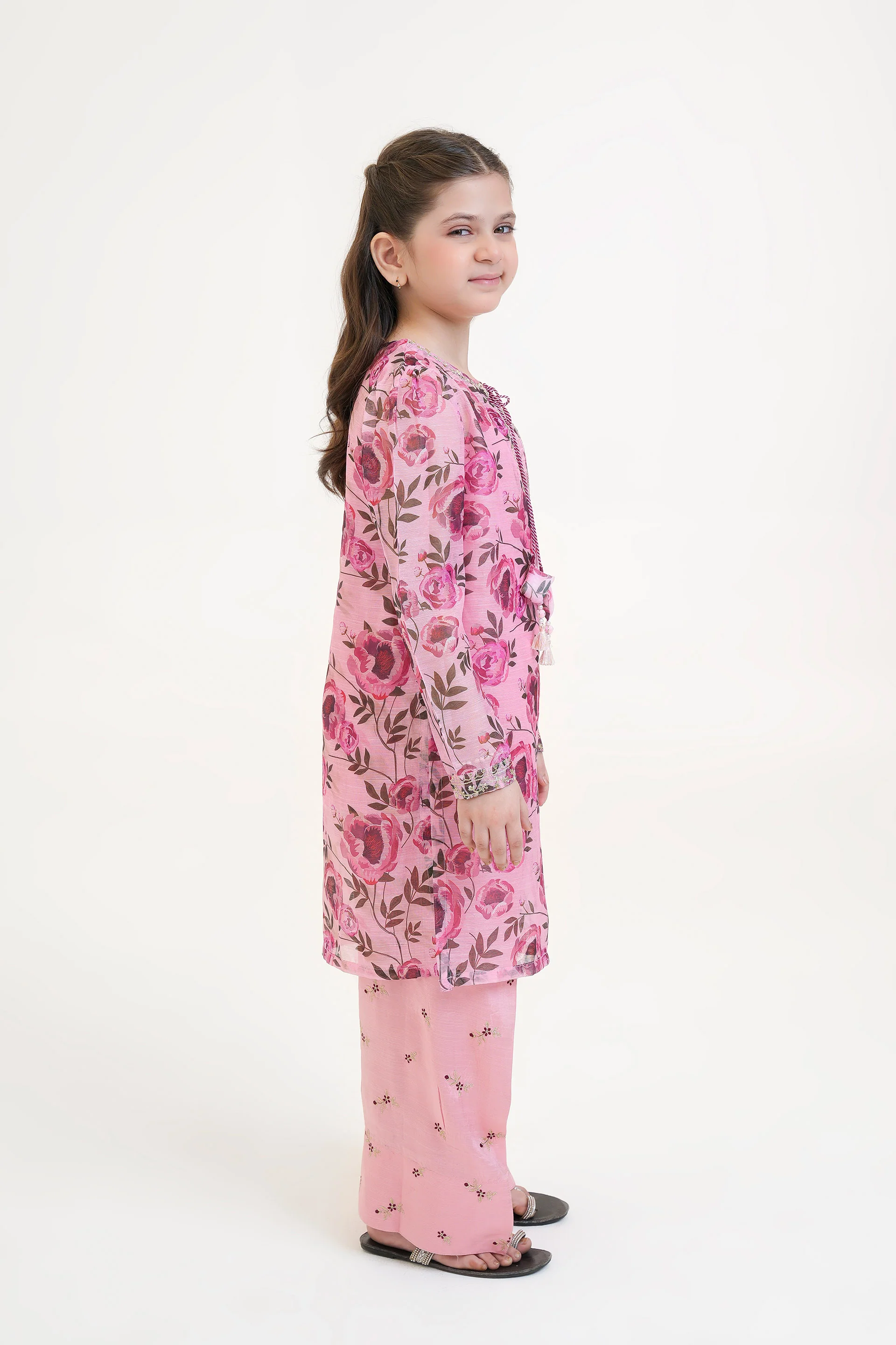 Embroidered Kameez With Farshi Shalwar (DGFS-28) - Image 3