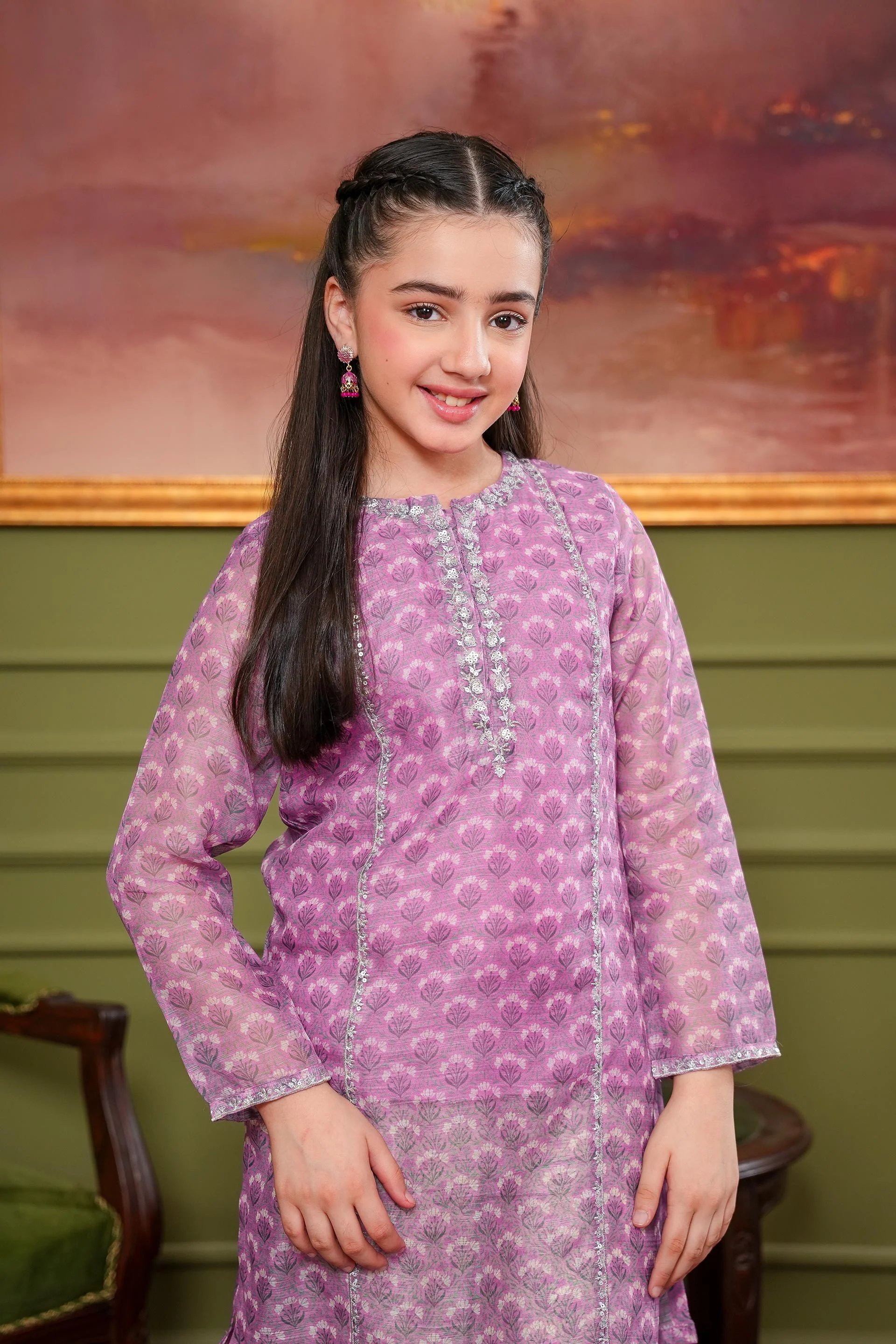 Embroidered Shirt With Gharara (DGFS-39) - Image 2