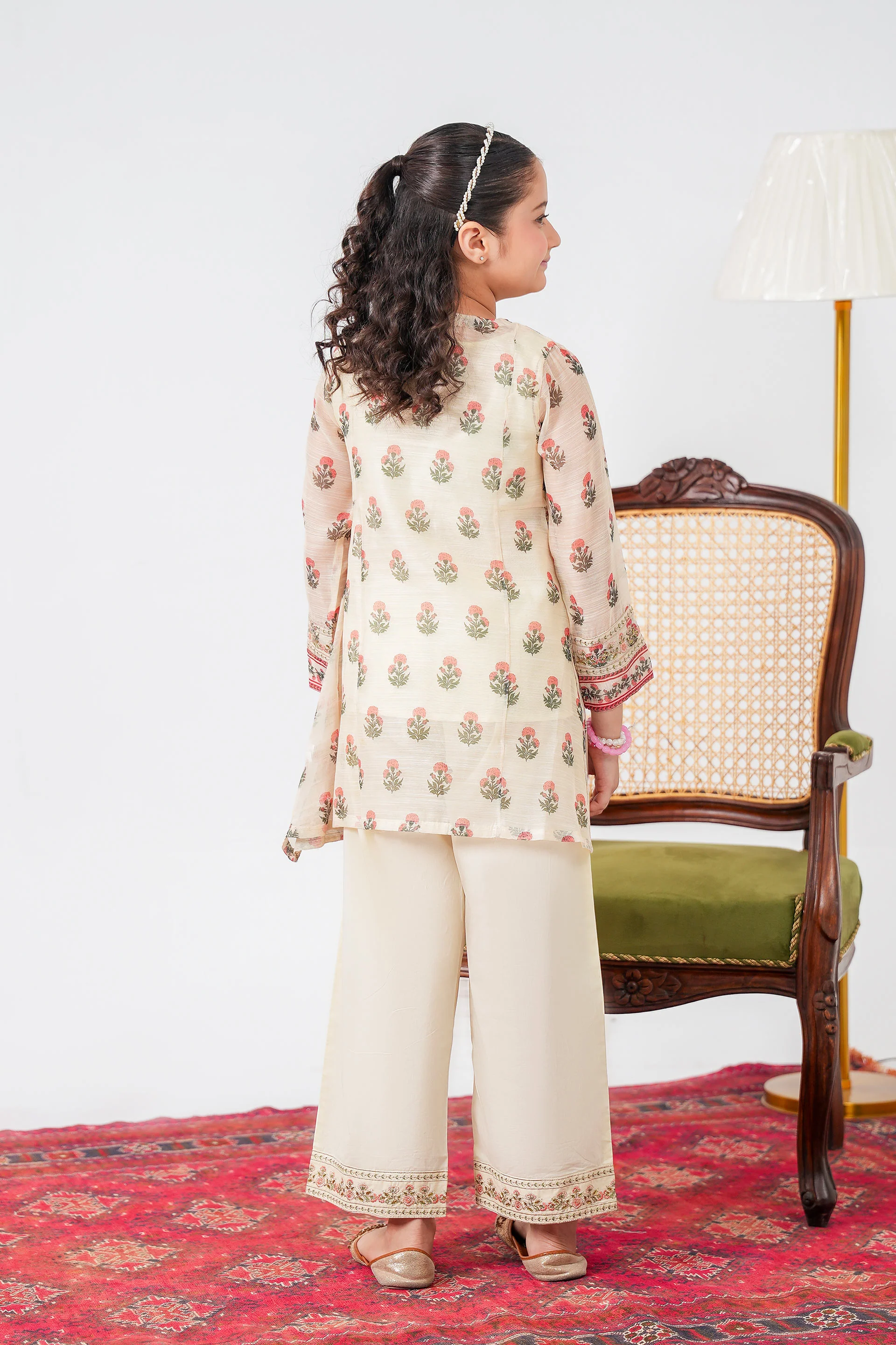 Embroidered Kameez With Slip And Trousers (DGFS-56) - Image 5