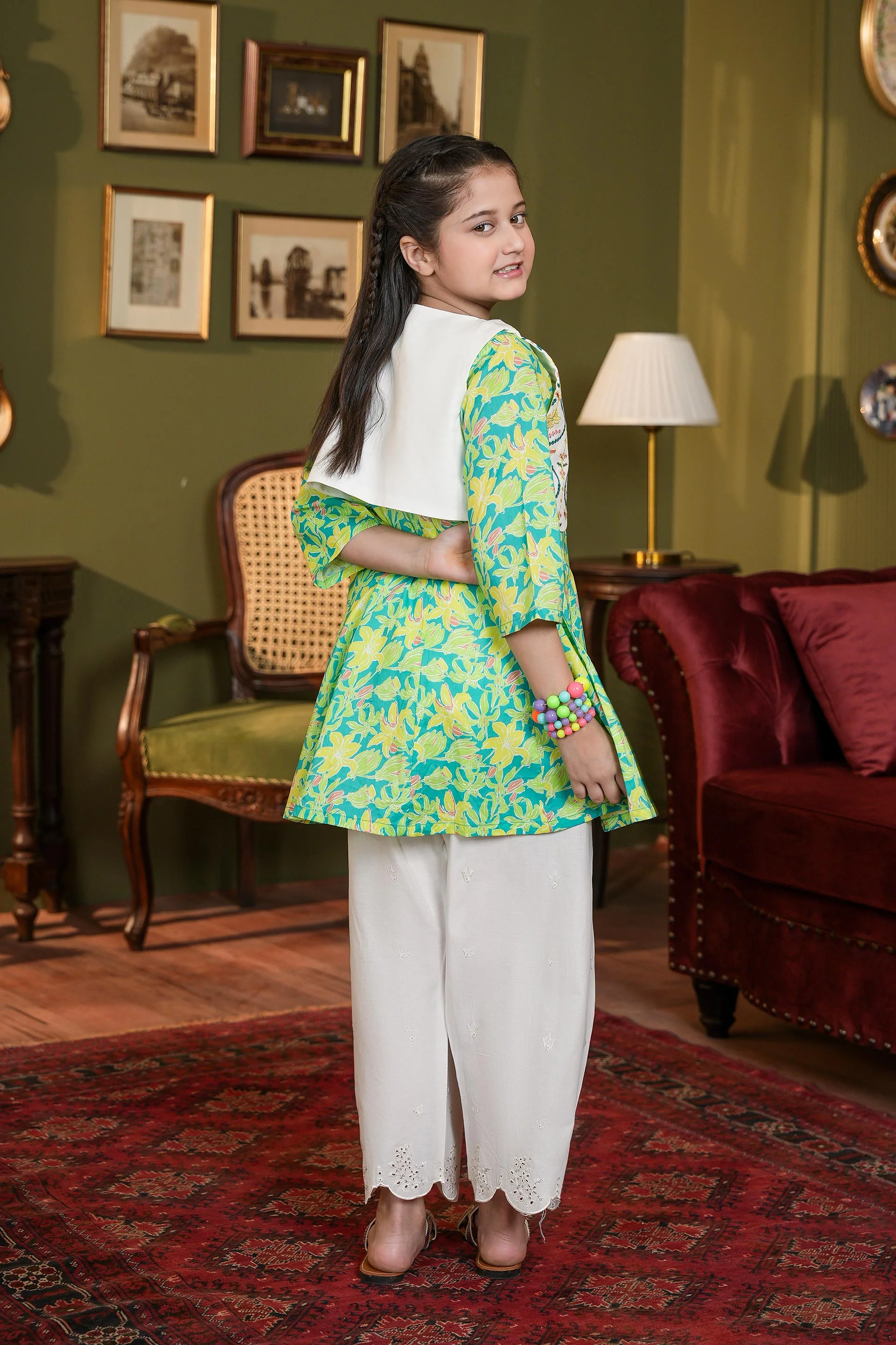 Embroidered Waistcoat With Kurti (DGK-430) - Image 5