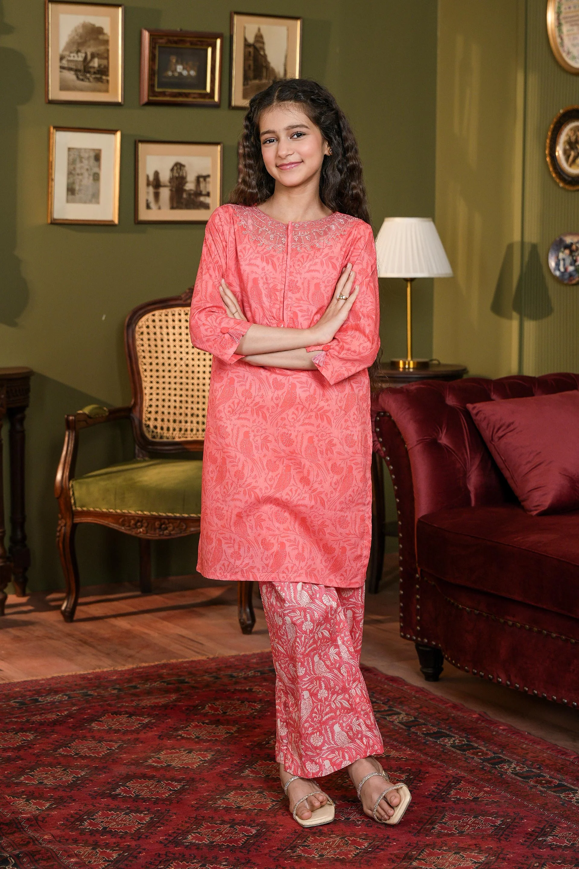 Embroidered Kameez With Trousers (DGKS-206) - Image 2