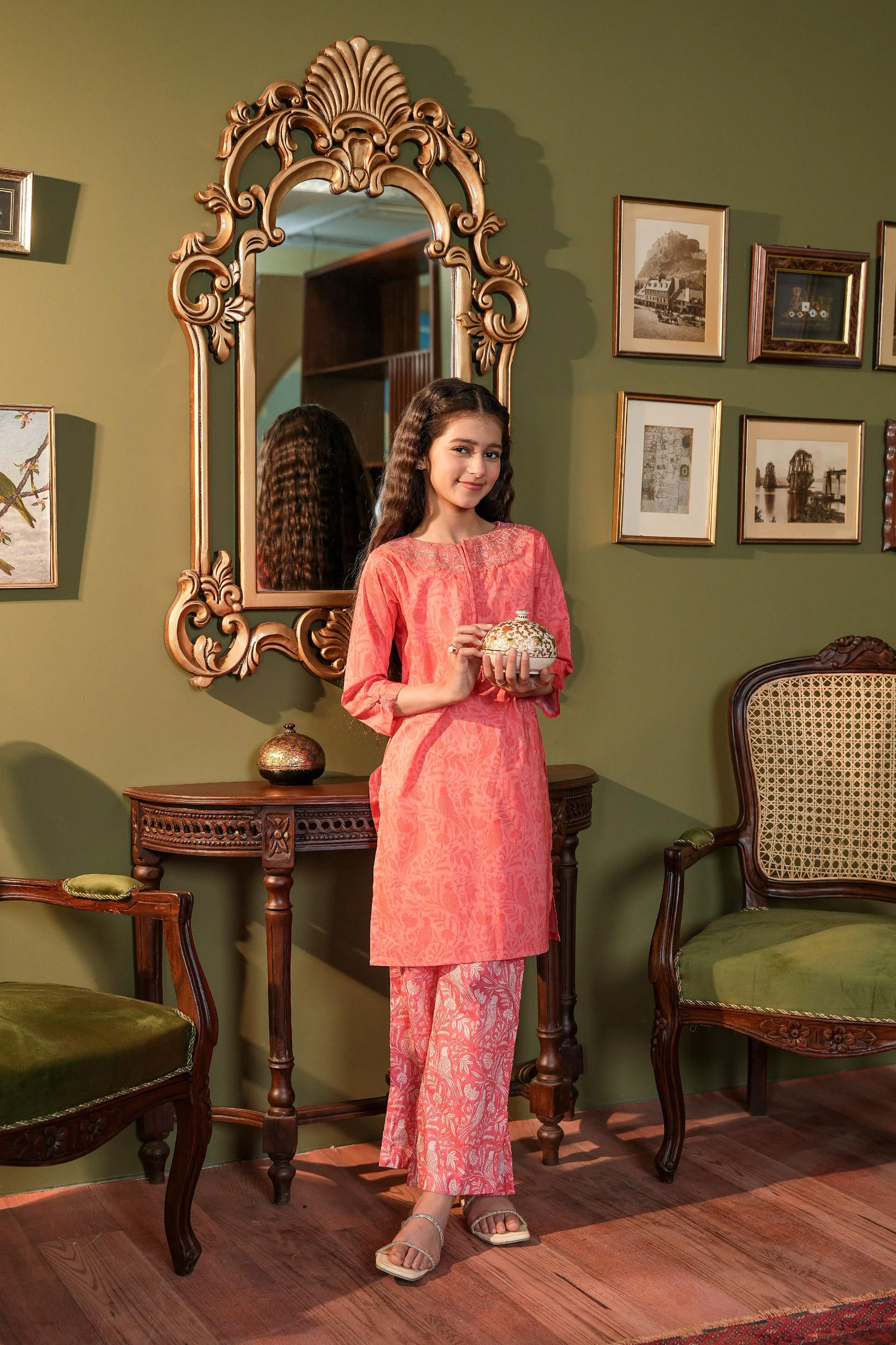 Embroidered Kameez With Trousers (DGKS-206) - Image 3