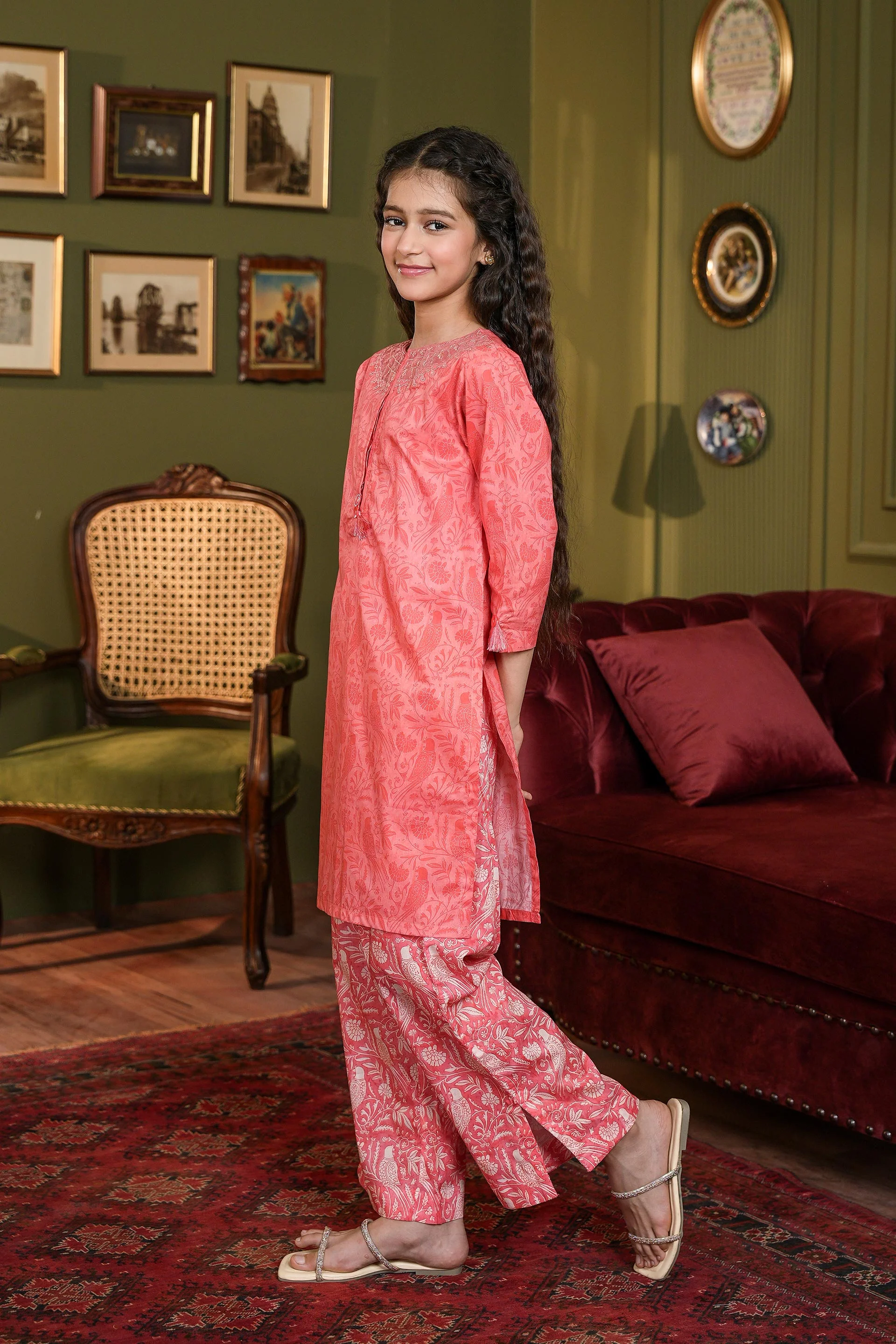 Embroidered Kameez With Trousers (DGKS-206) - Image 5
