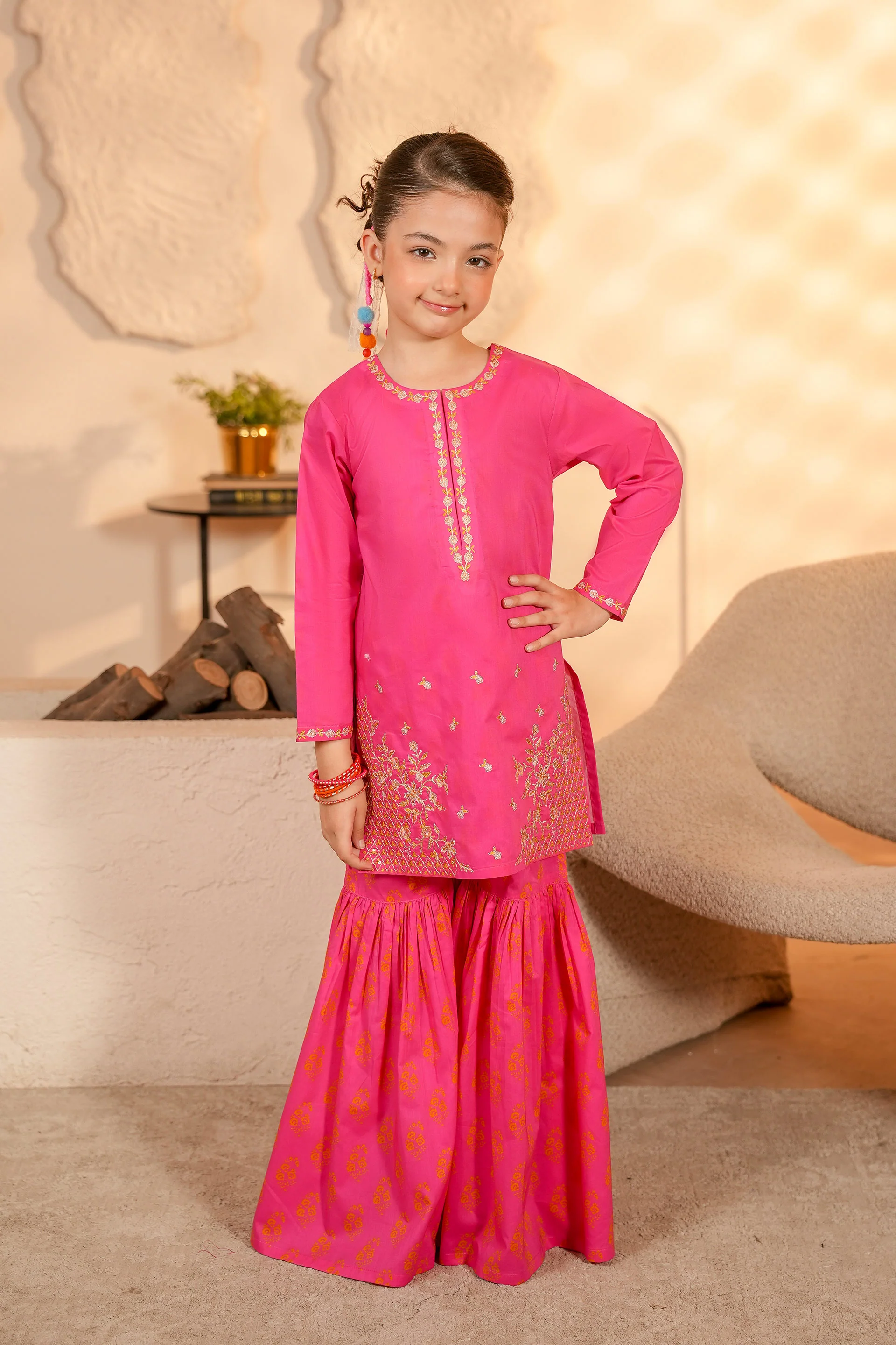 Embroidered Shirt And Gharara (DGKS-216)