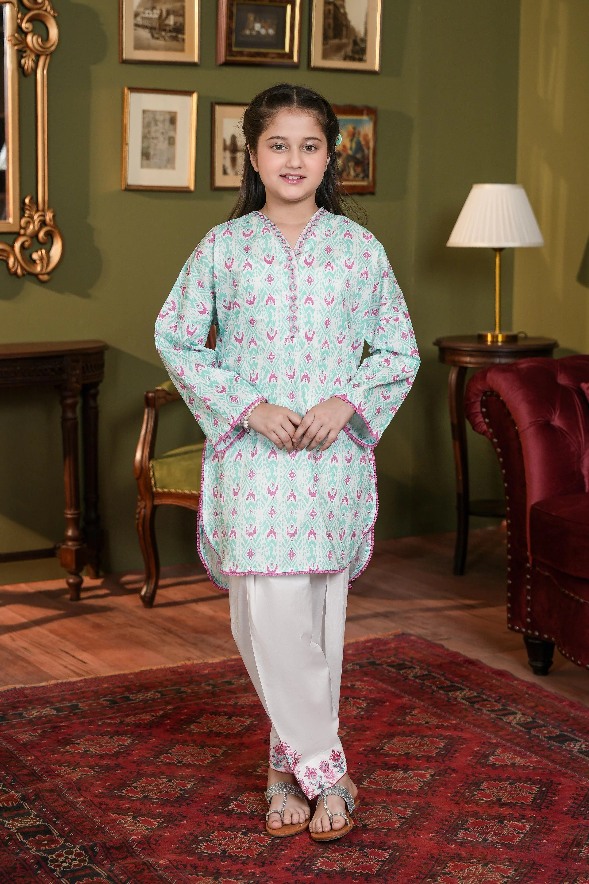 Embroidered Kameez And Embroidered Shalwar (DGKS-218)