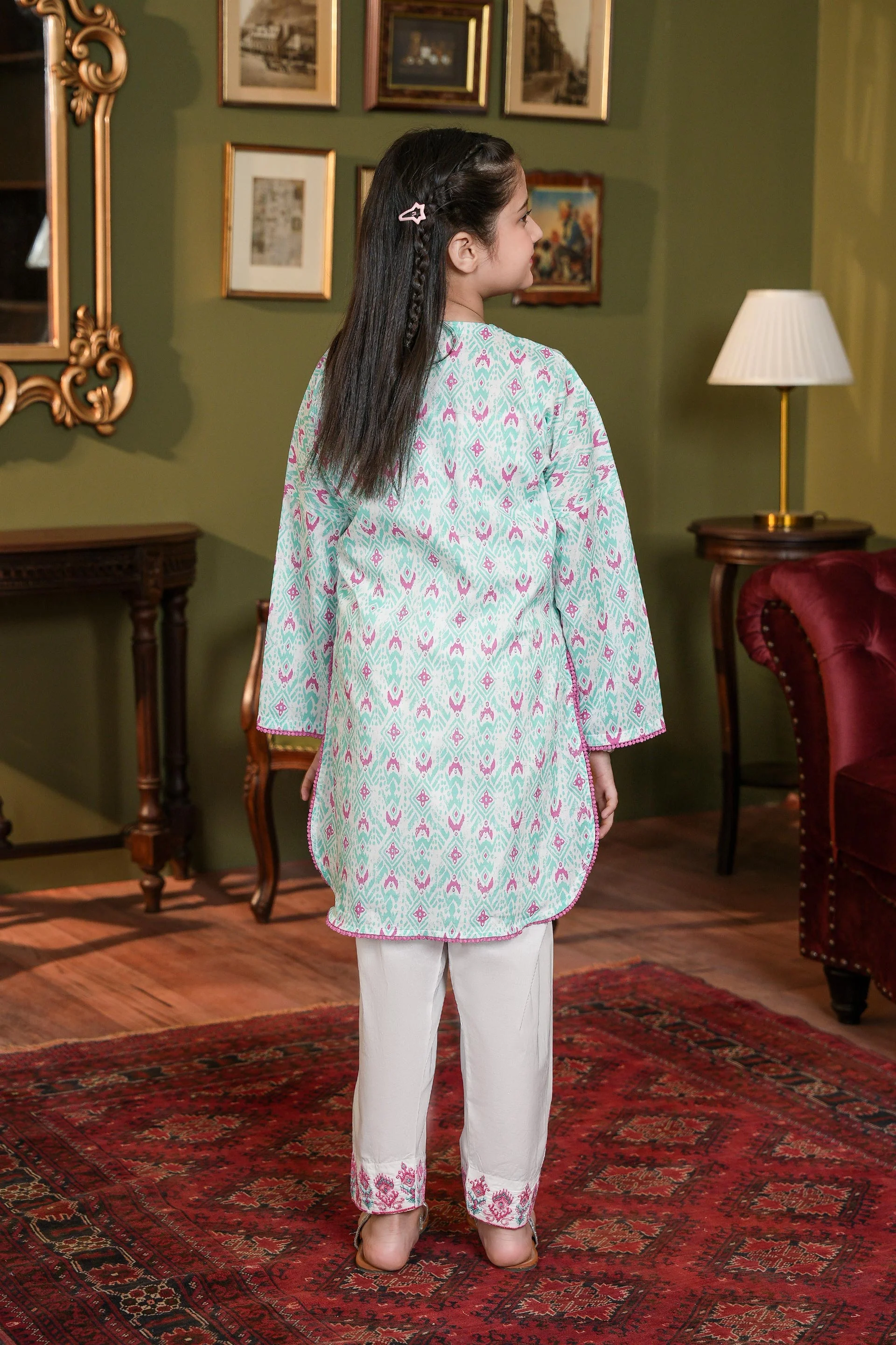Embroidered Kameez And Embroidered Shalwar (DGKS-218) - Image 4