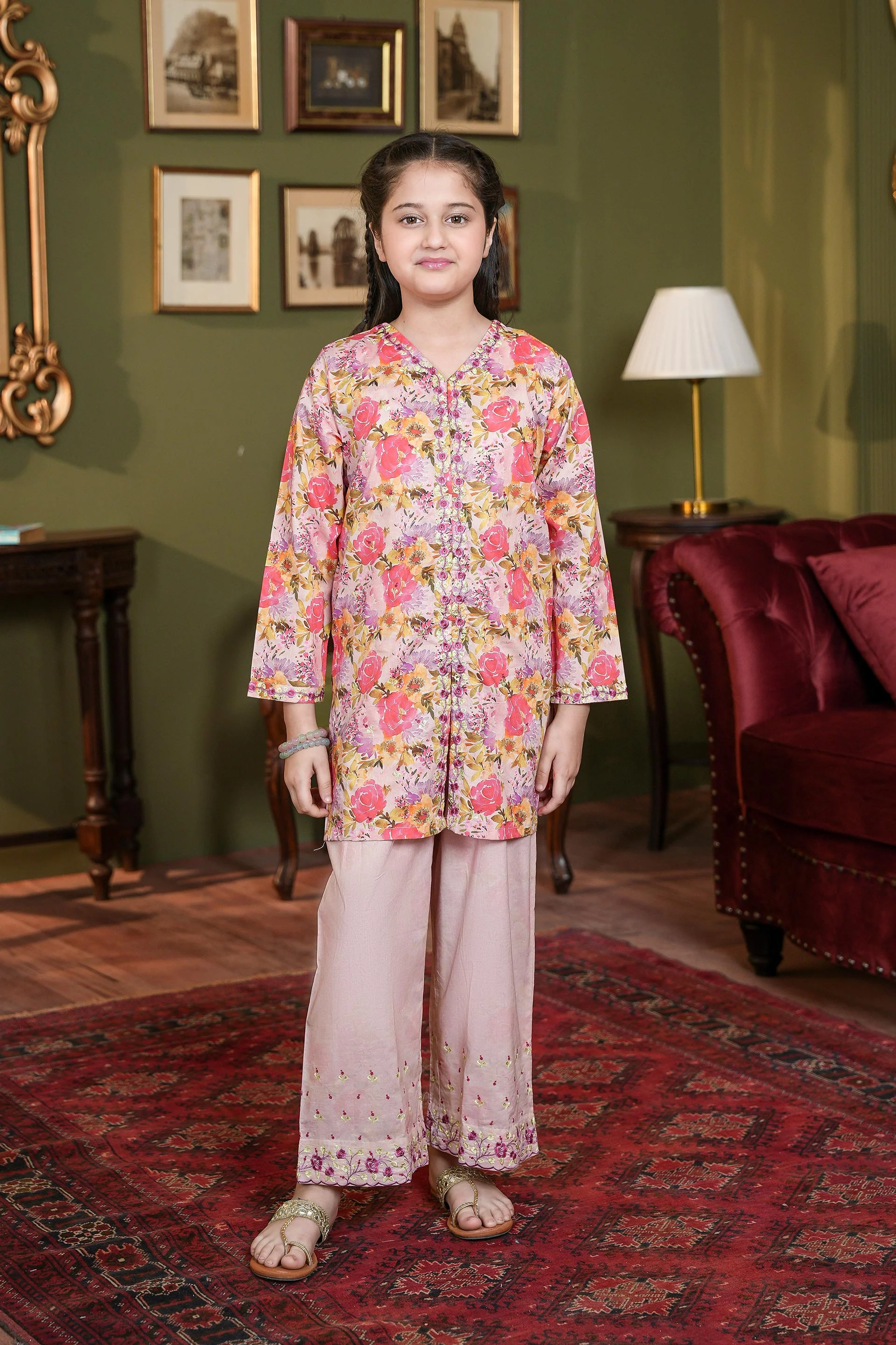 Embroidered Kameez And Trousers (DGKS-220)