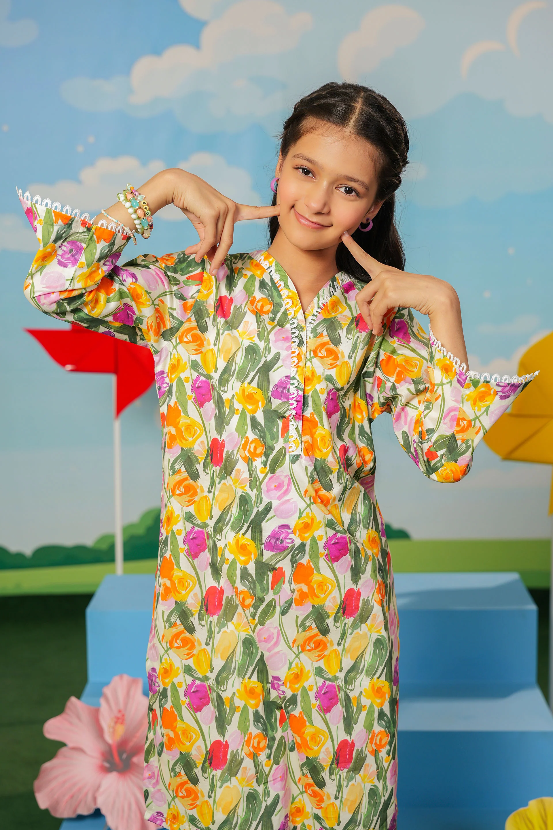 Printed Kameez With Shalwar (DGKSB-64) - Image 4