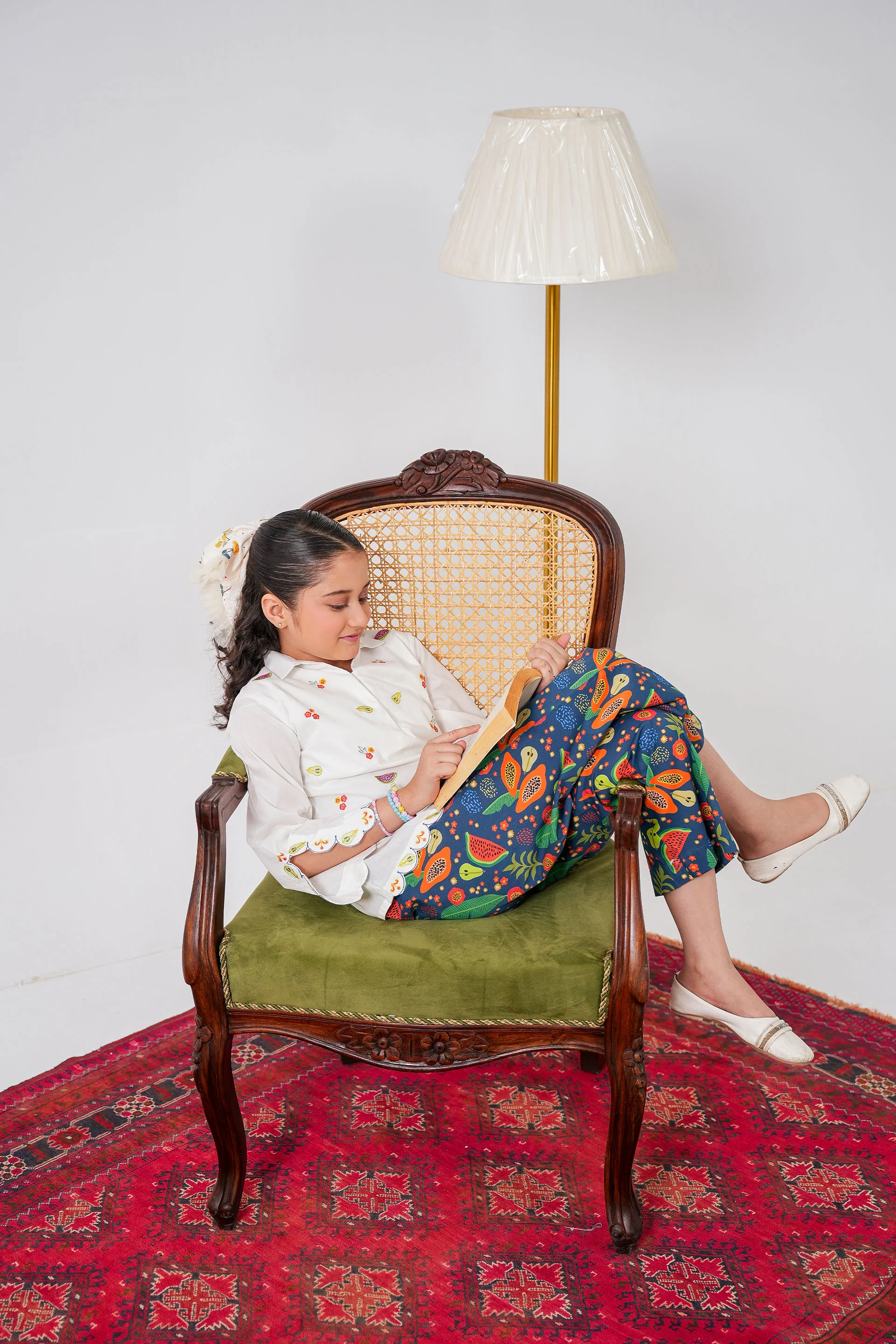 Embroidered Top With Printed Skirt (DGWS-28) - Image 3