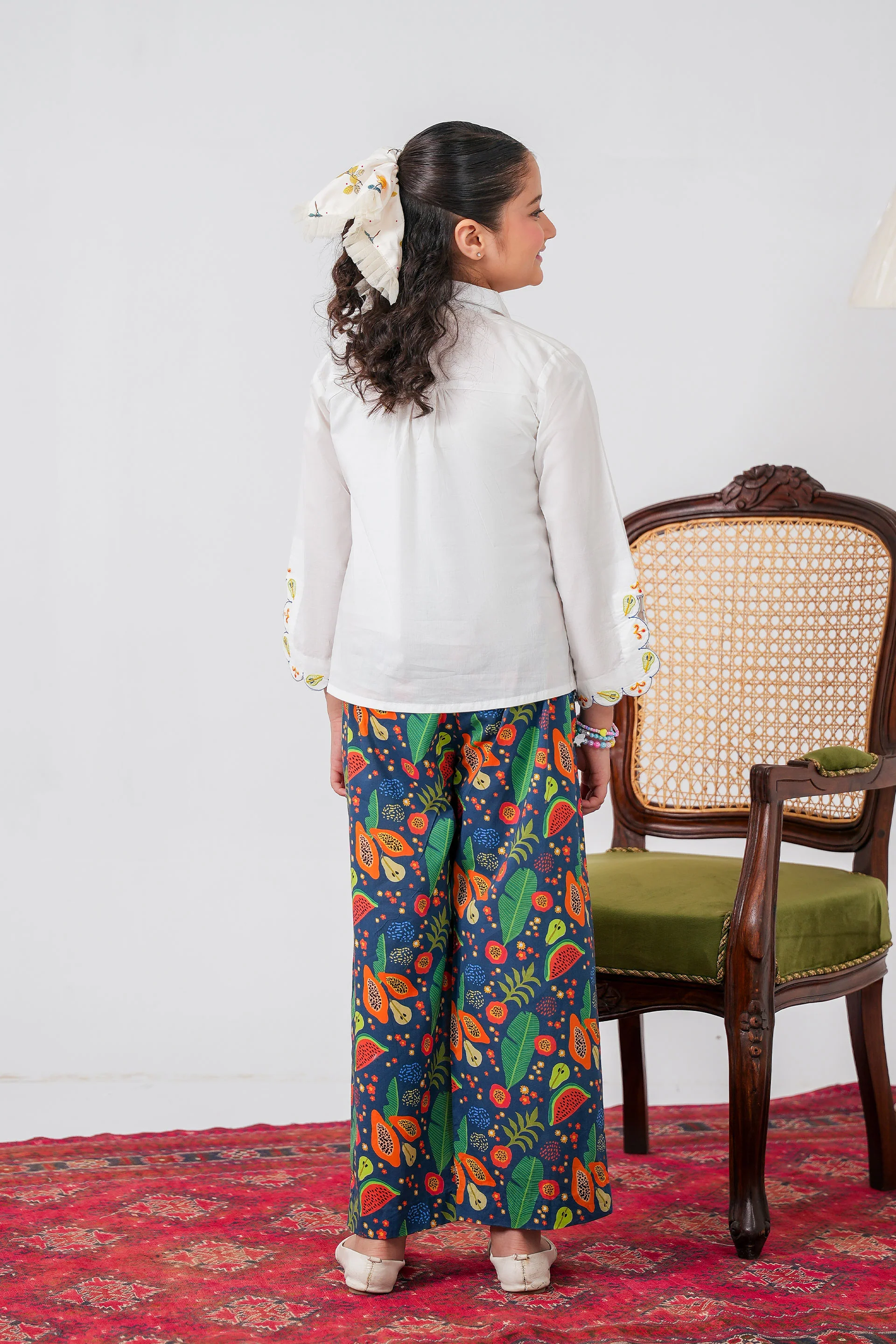 Embroidered Top With Printed Skirt (DGWS-28) - Image 5