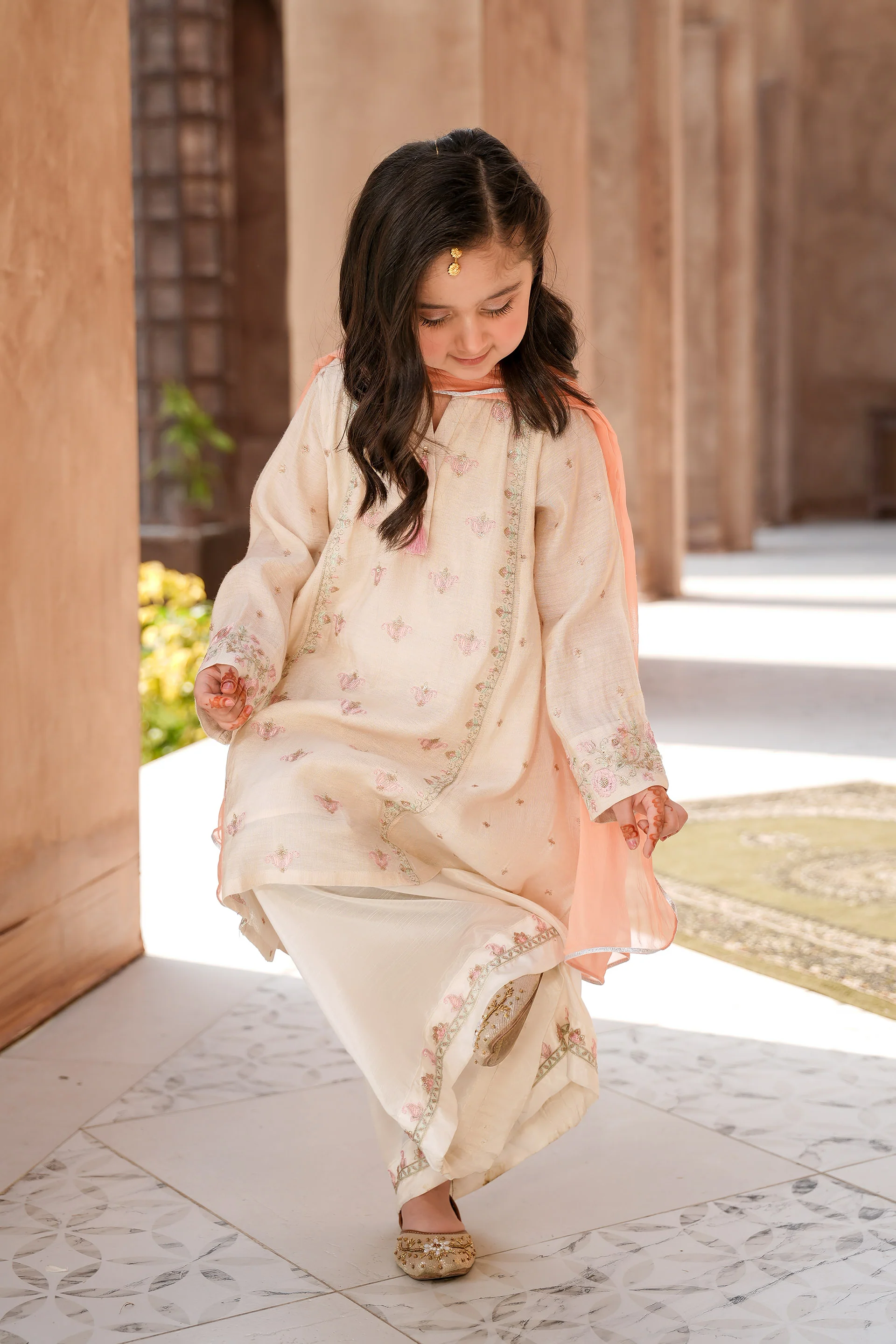 Short Shirt With Sharara And Dupatta (EFW-16) - Image 4