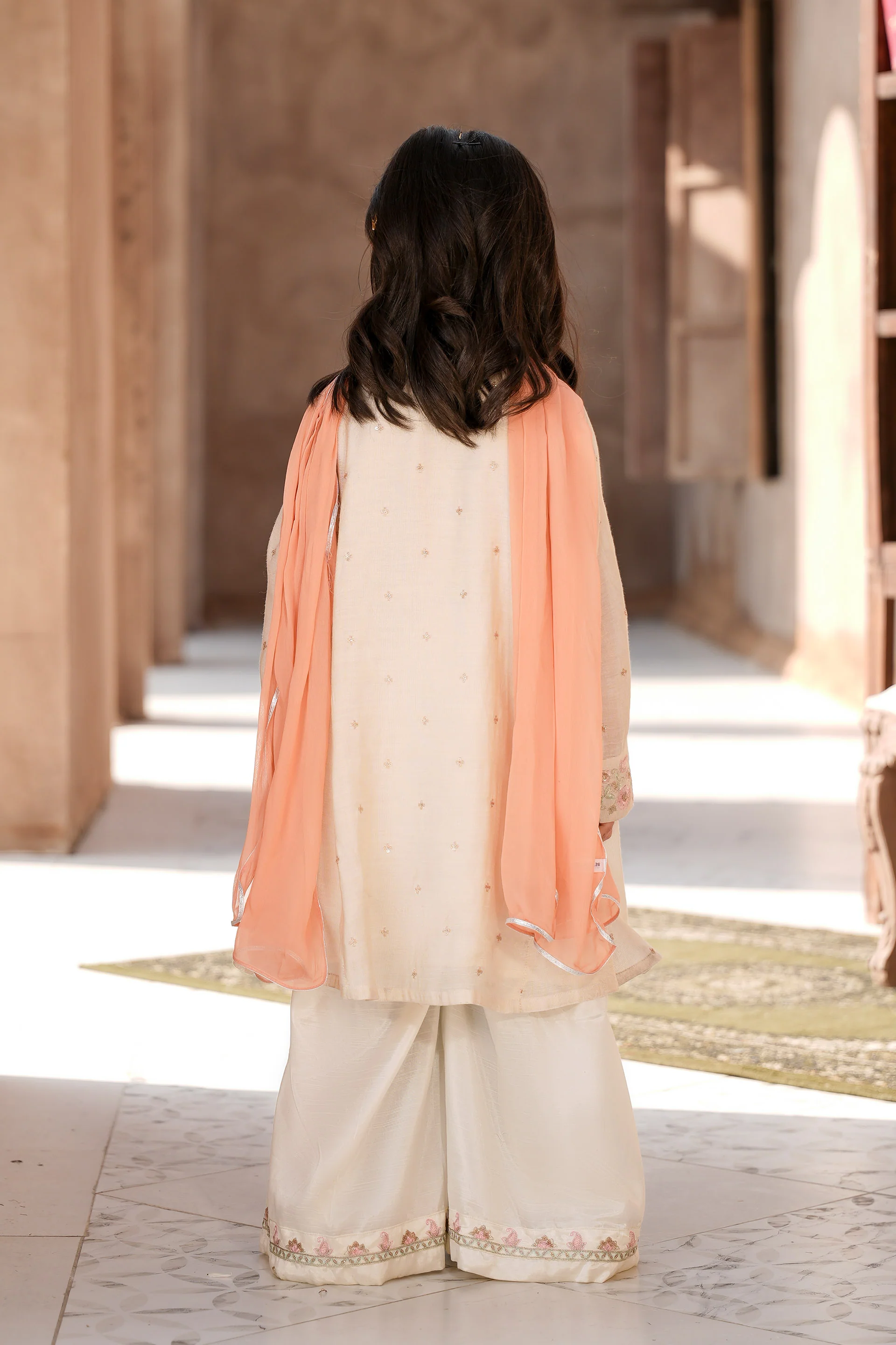 Short Shirt With Sharara And Dupatta (EFW-16) - Image 5