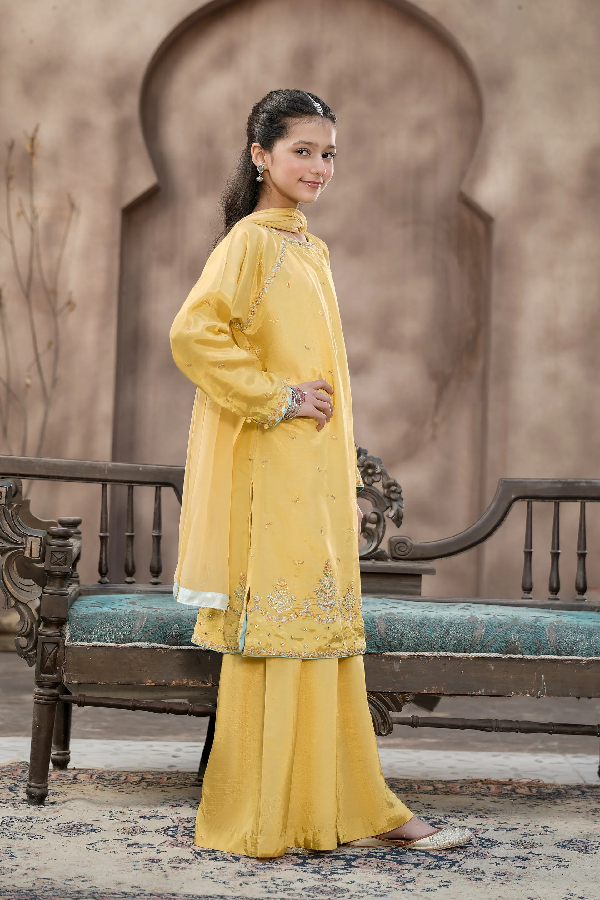 Shirt With Sharara And Dupatta (EFW-18) - Image 3