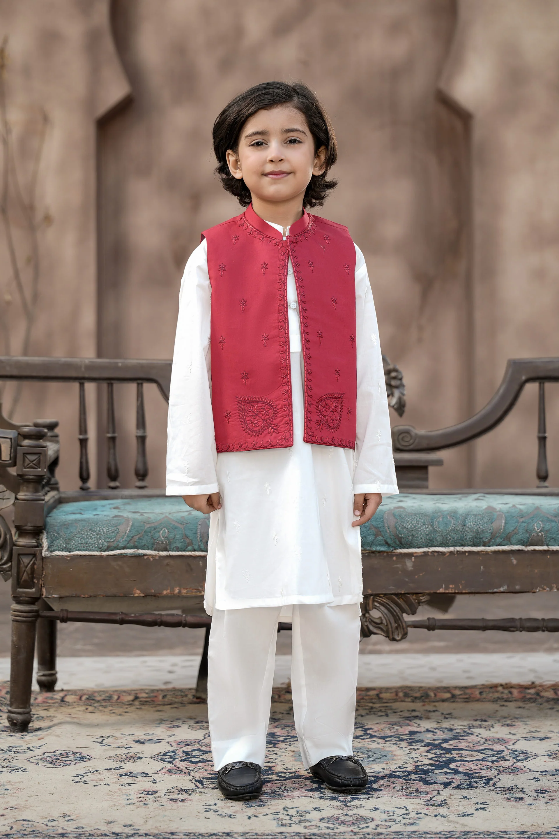 Embroidered Waistcoat (Emb Color Option)And Emb Inner( Shirt And Trousers) (FBKSW2-02A)