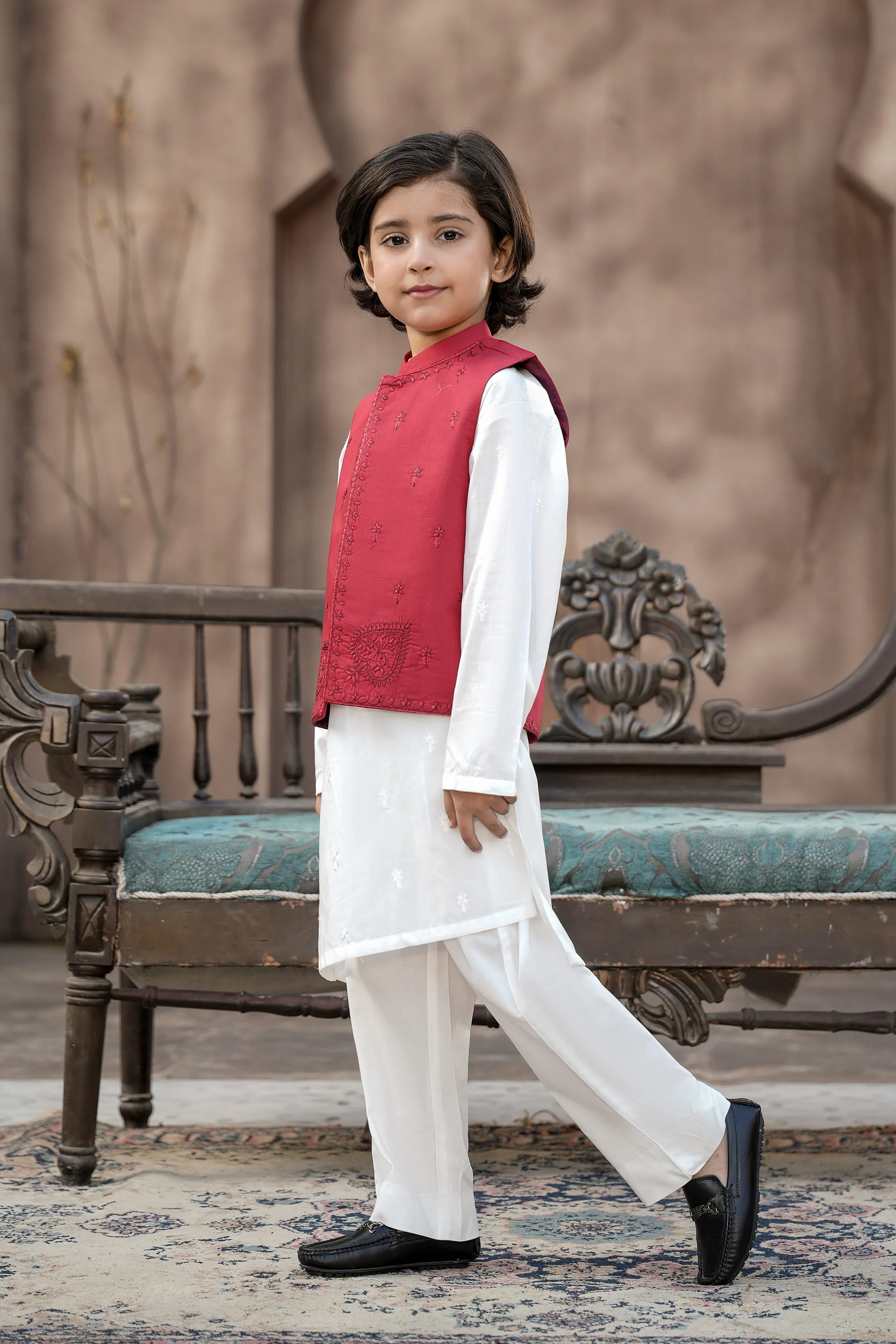 Embroidered Waistcoat (Emb Color Option)And Emb Inner( Shirt And Trousers) (FBKSW2-02A) - Image 3