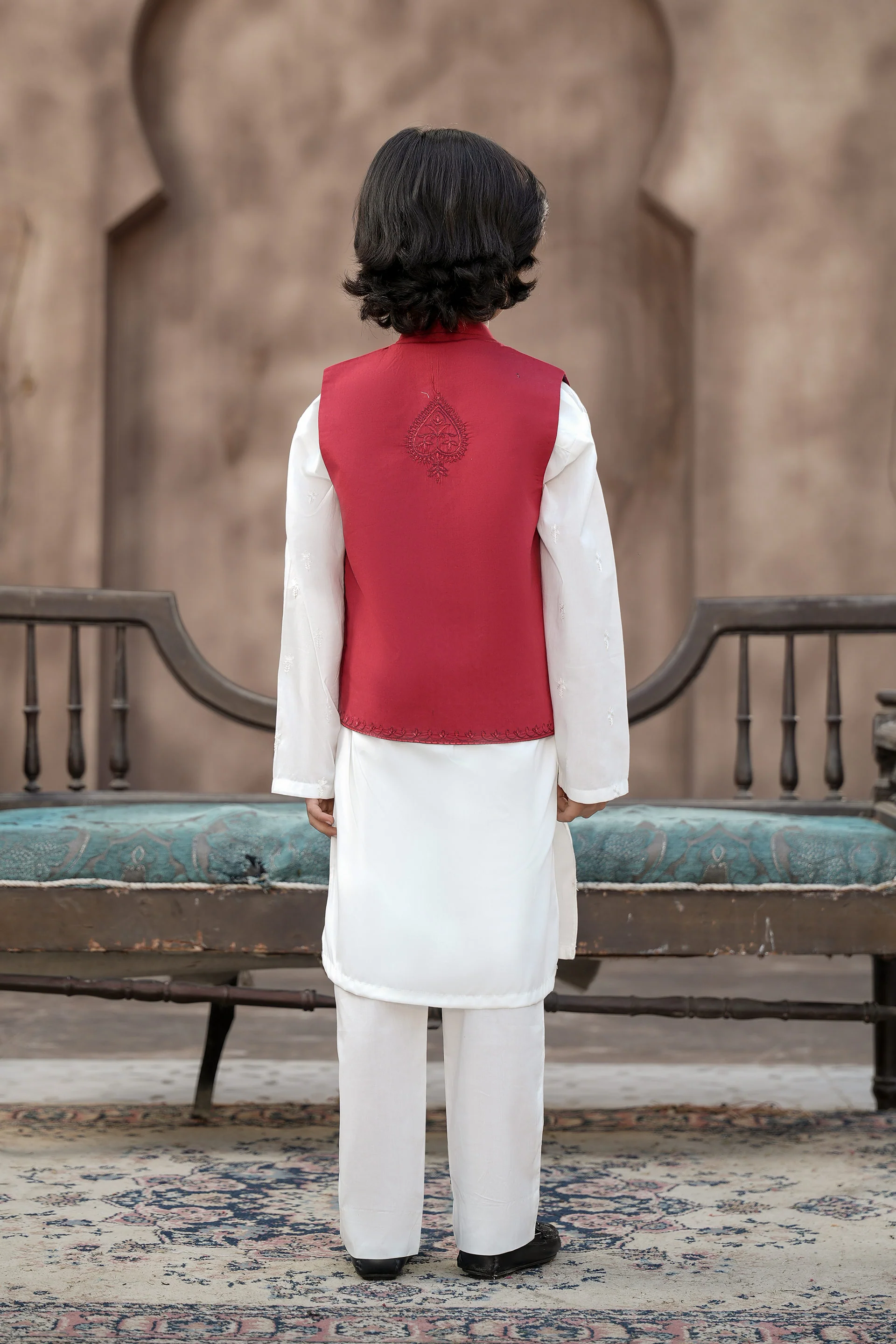 Embroidered Waistcoat (Emb Color Option)And Emb Inner( Shirt And Trousers) (FBKSW2-02A) - Image 4