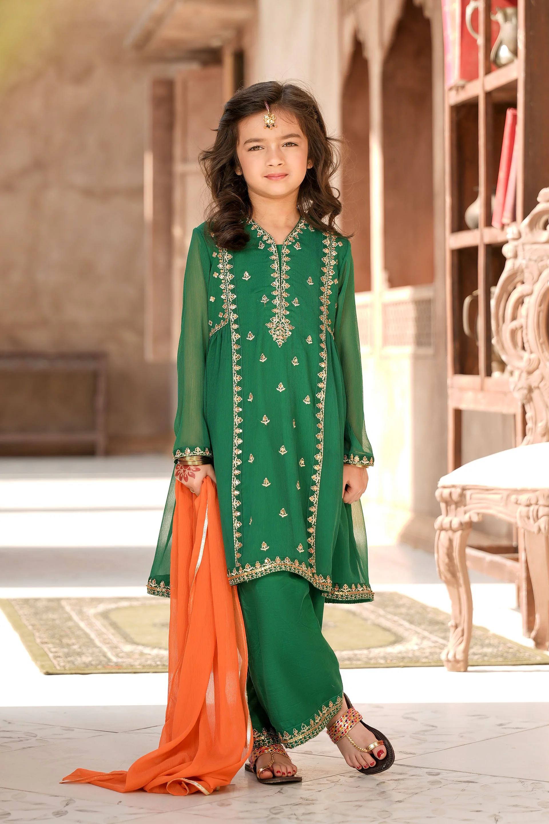 Embellished Kameez & Trousers With Dupatta (GPW-1155)