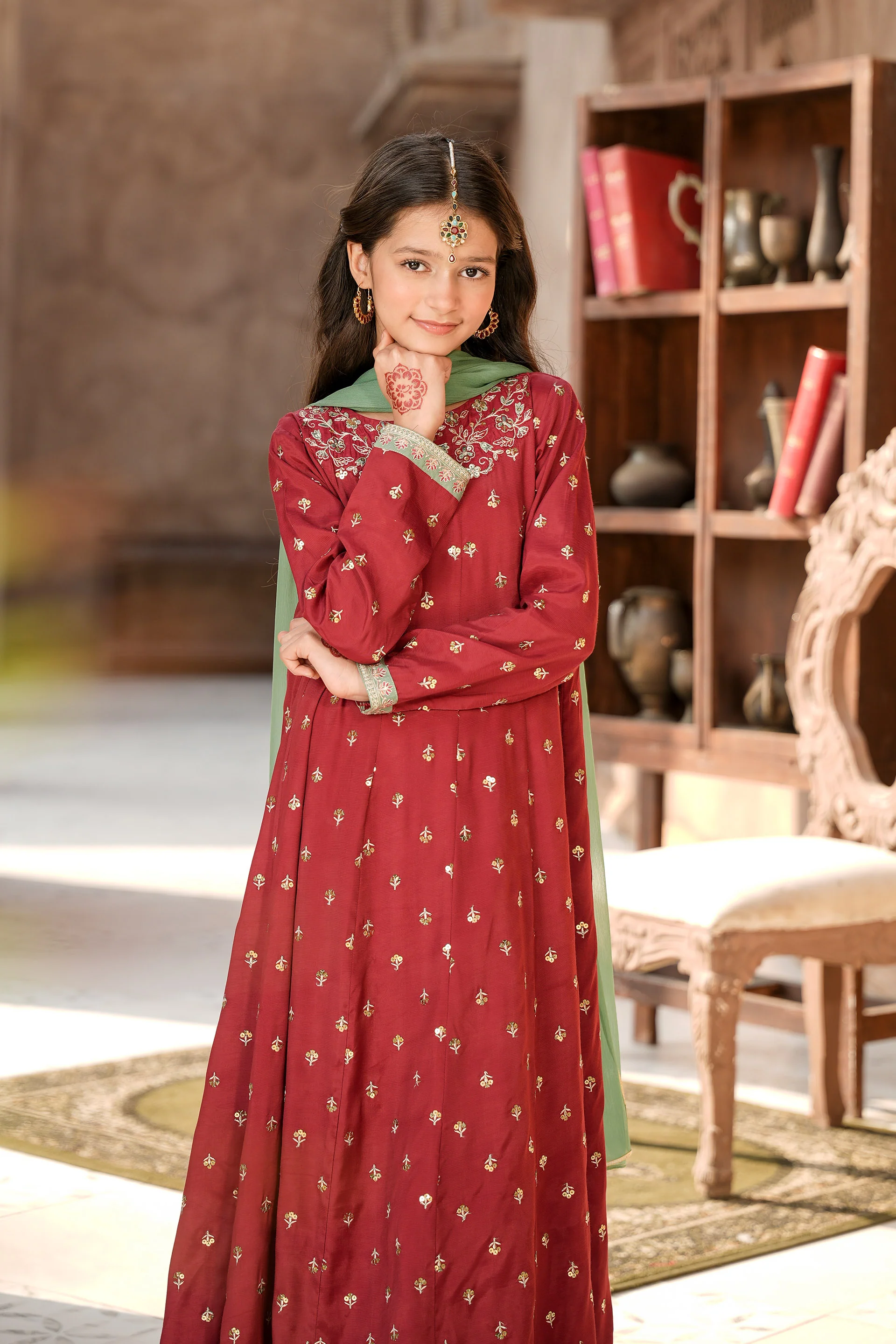 Embellished Kameez & Trousers With Dupatta (GPW-1161) - Image 2