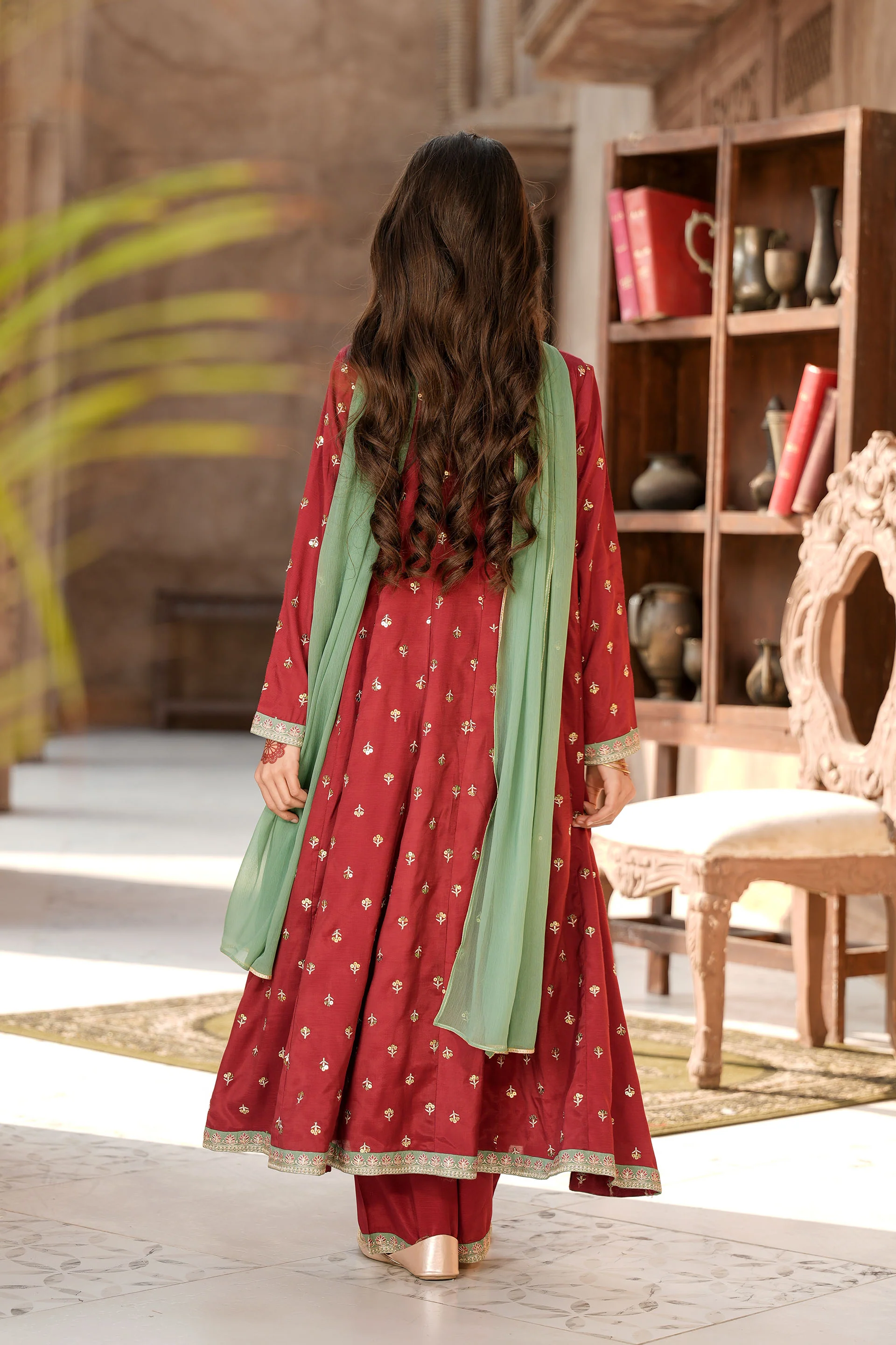 Embellished Kameez & Trousers With Dupatta (GPW-1161) - Image 5