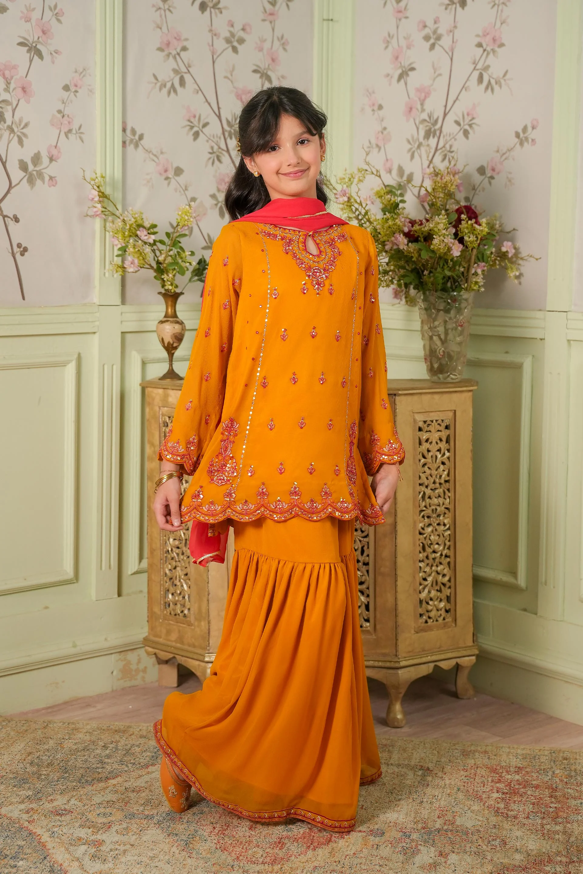 Embellished Kameez Gharara With Dupatta (GPW-1165) - Image 2