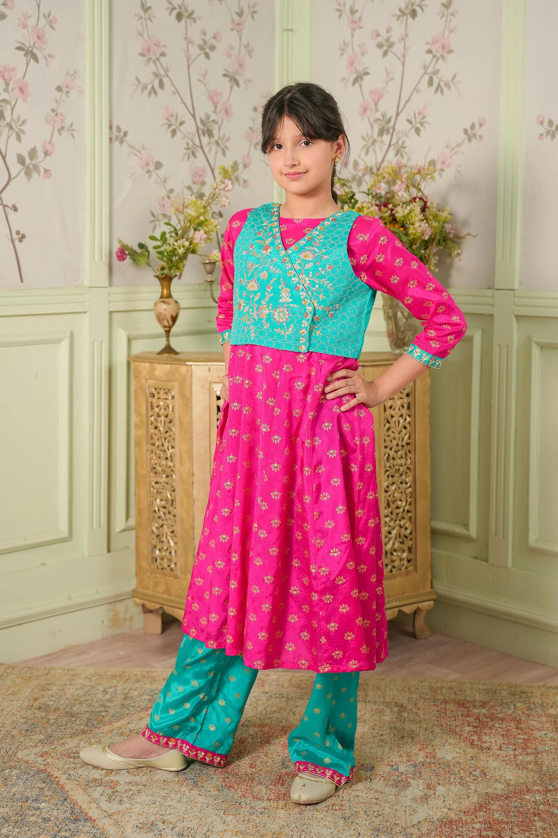 Embellished Jacket, Kameez & Trousers (GPW-1169) - Image 3
