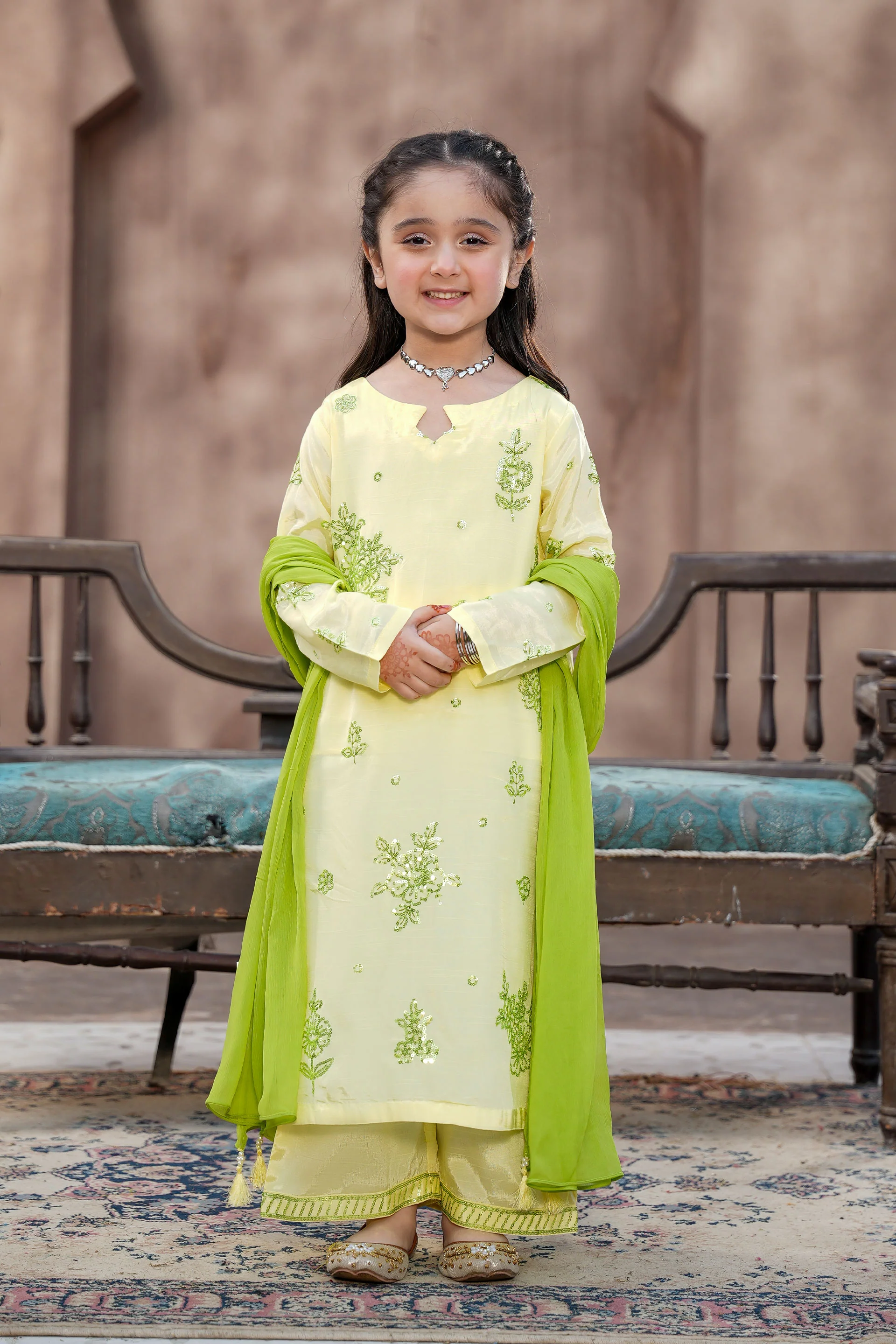 Embroidered Long Shirt With Trousers (GPW2-07)