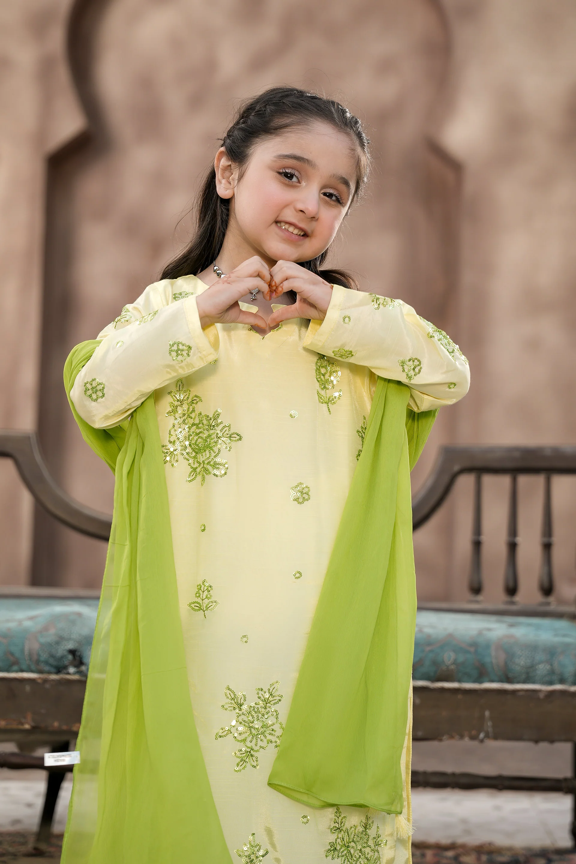 Embroidered Long Shirt With Trousers (GPW2-07) - Image 2