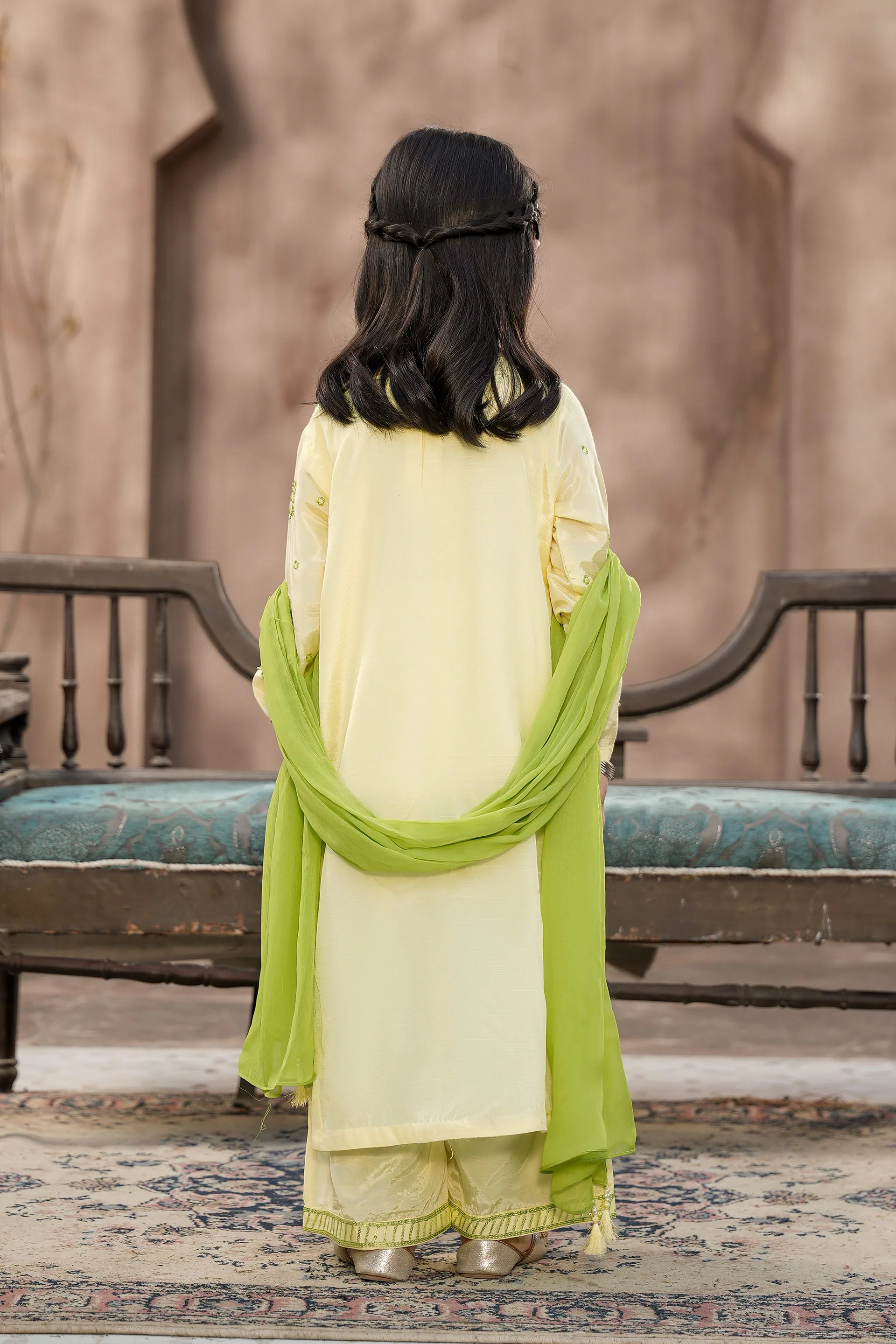 Embroidered Long Shirt With Trousers (GPW2-07) - Image 5