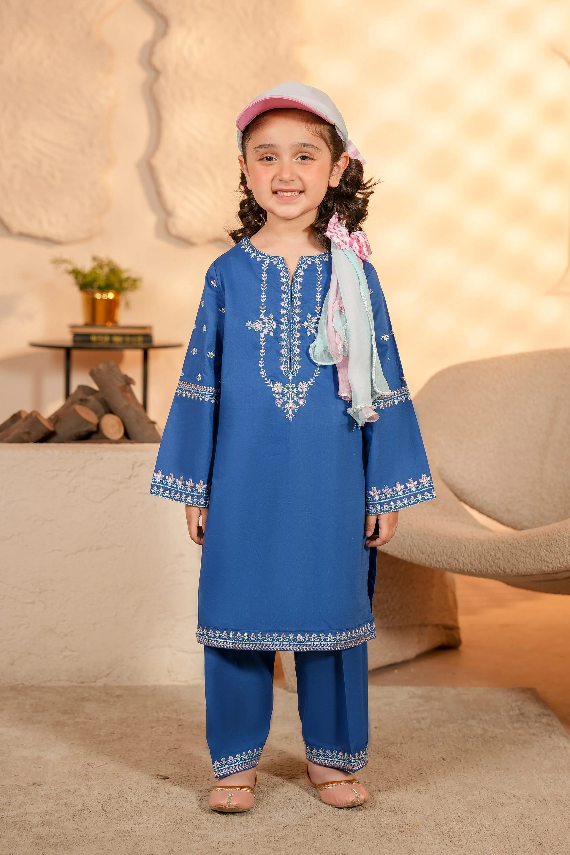 Embroidered Kameez & Trousers With Dupatta (GSK-607)