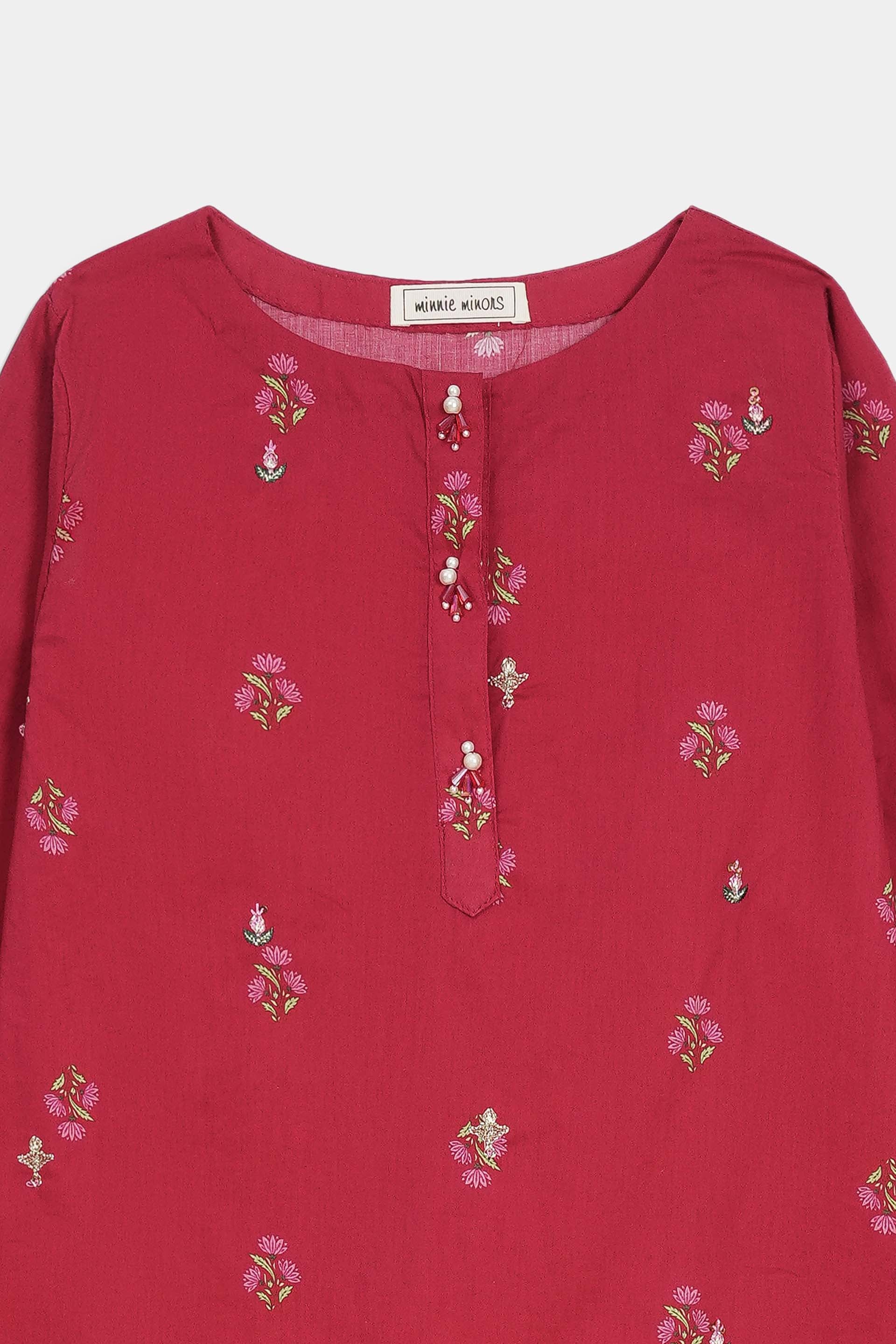 Print Embroidered Kameez With Shalwar (GSK2-09) - Image 2