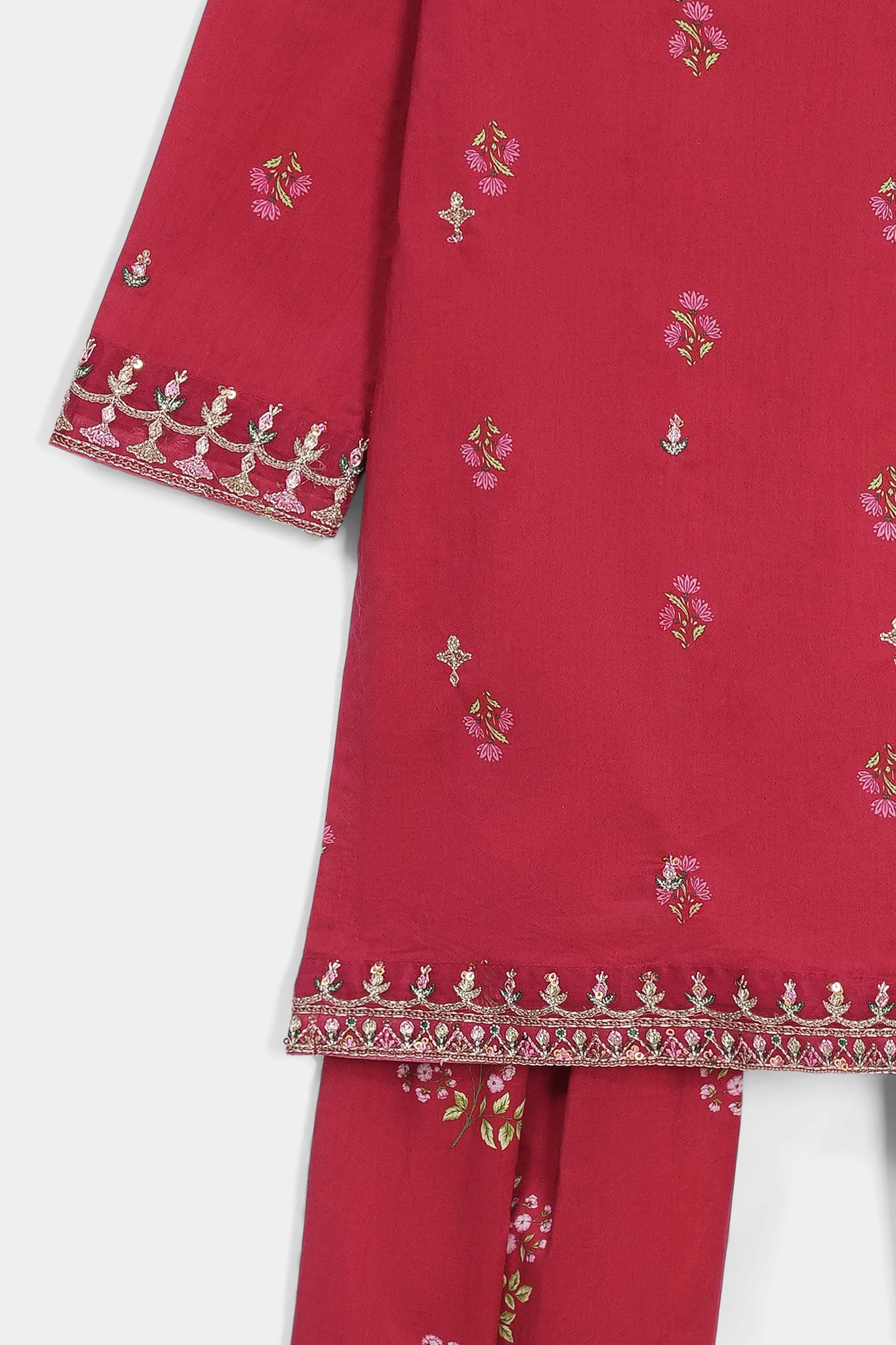 Print Embroidered Kameez With Shalwar (GSK2-09) - Image 3