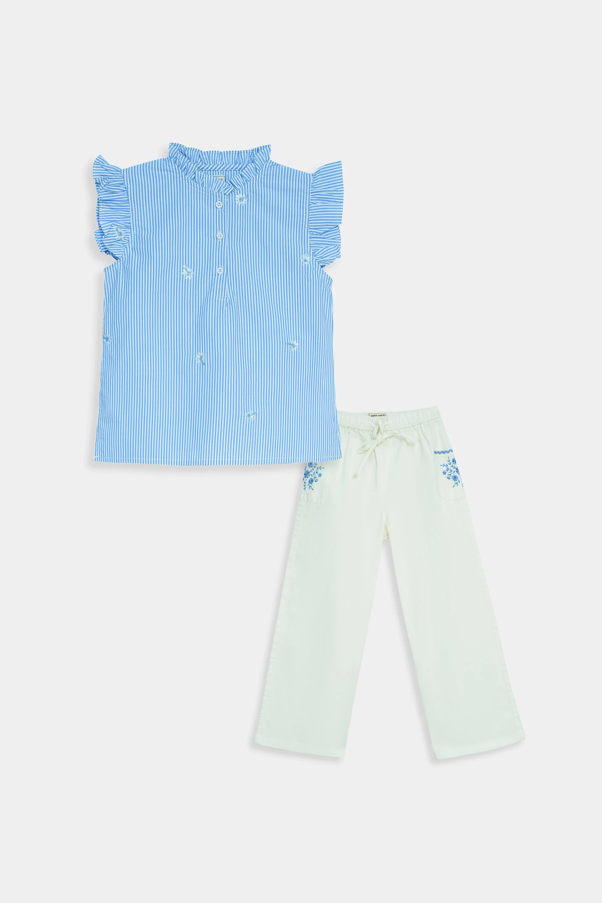 Sequenced Blouse With Embroidered Trousers (GVP-55)