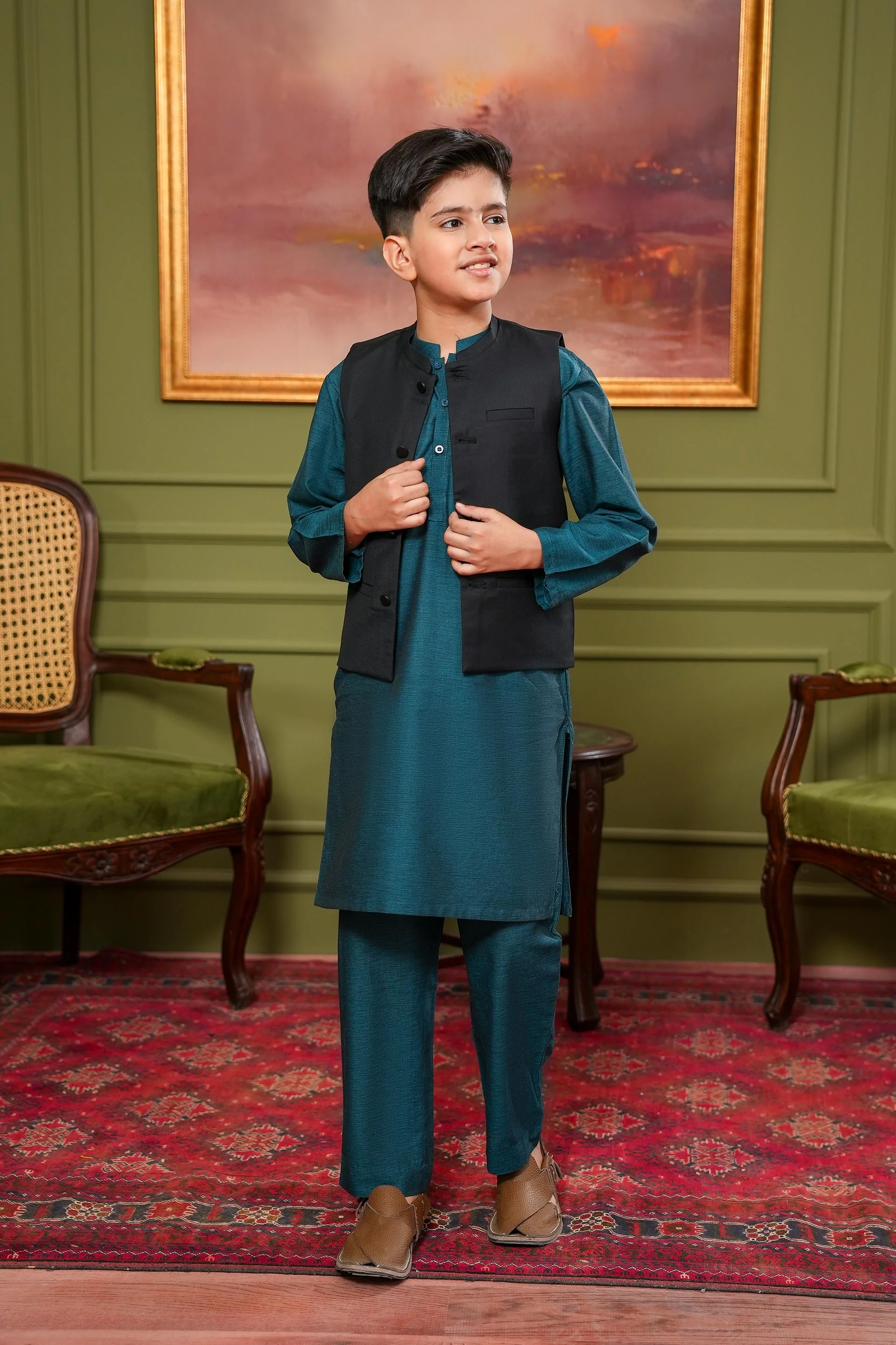 Kurta Trousers & Waistcoat (MSFBSKW-922) - Image 3