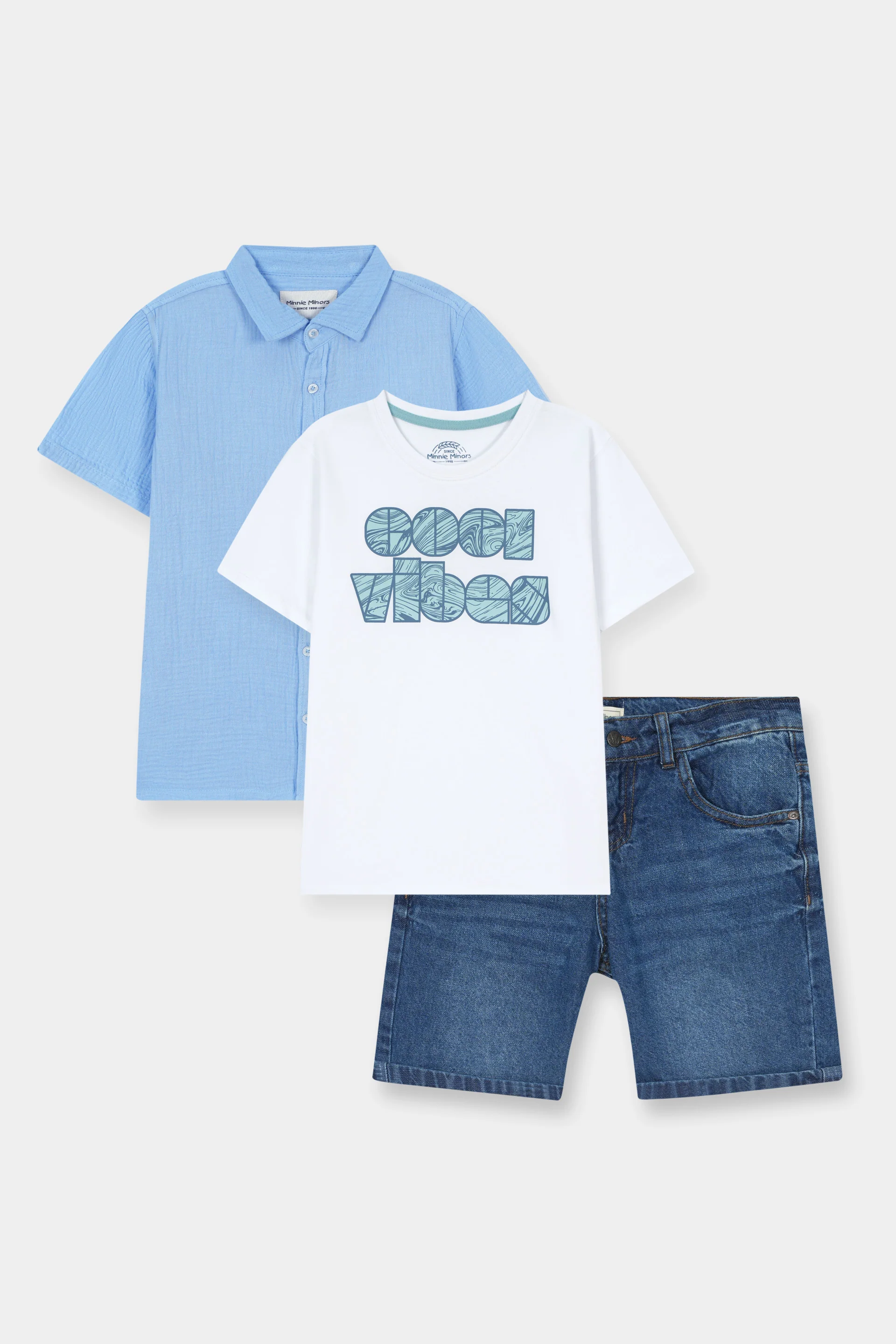Shirt, T-Shirt And Shorts Set (SST-177)