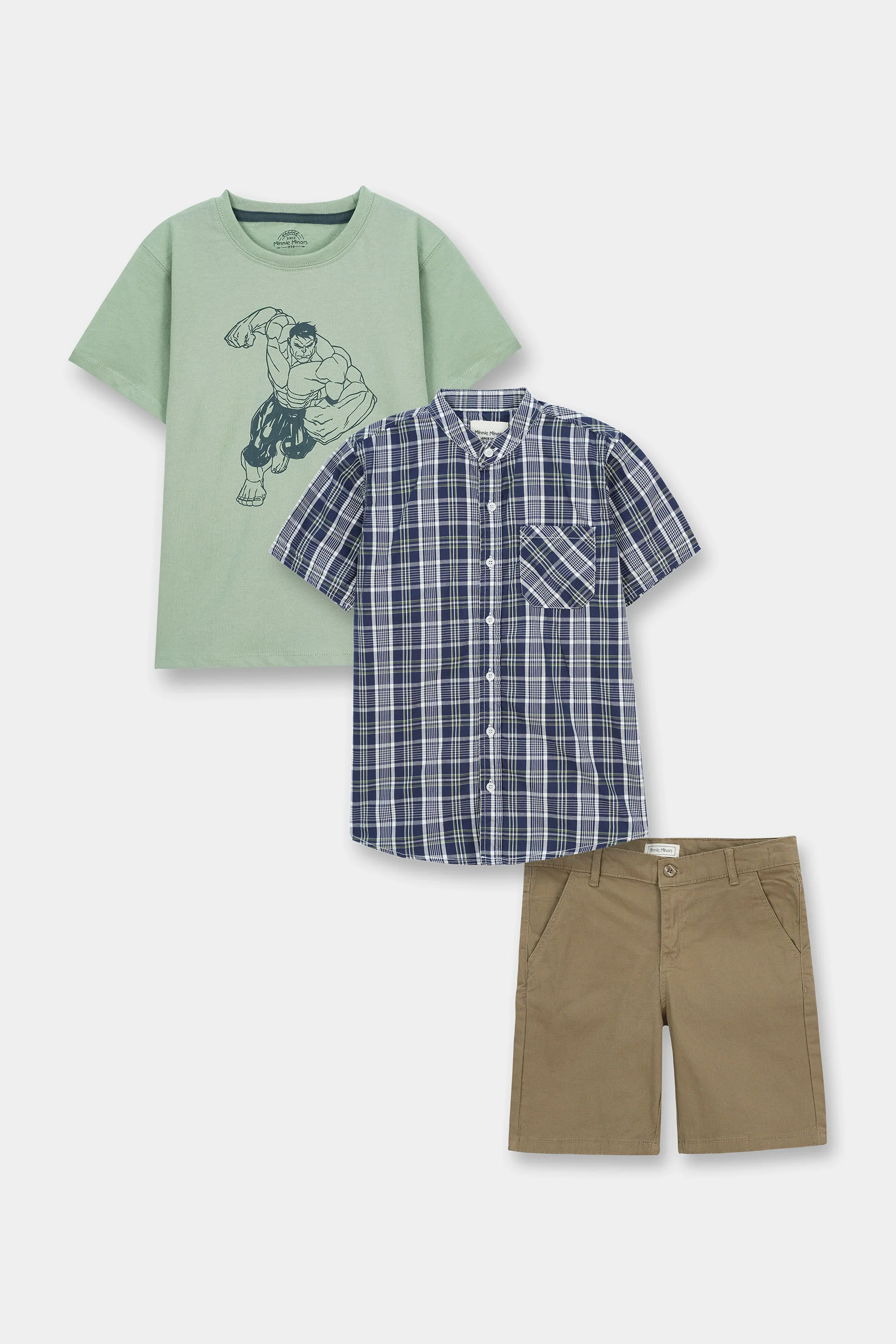 Shirt, T-Shirt And Shorts Set (SST-179)