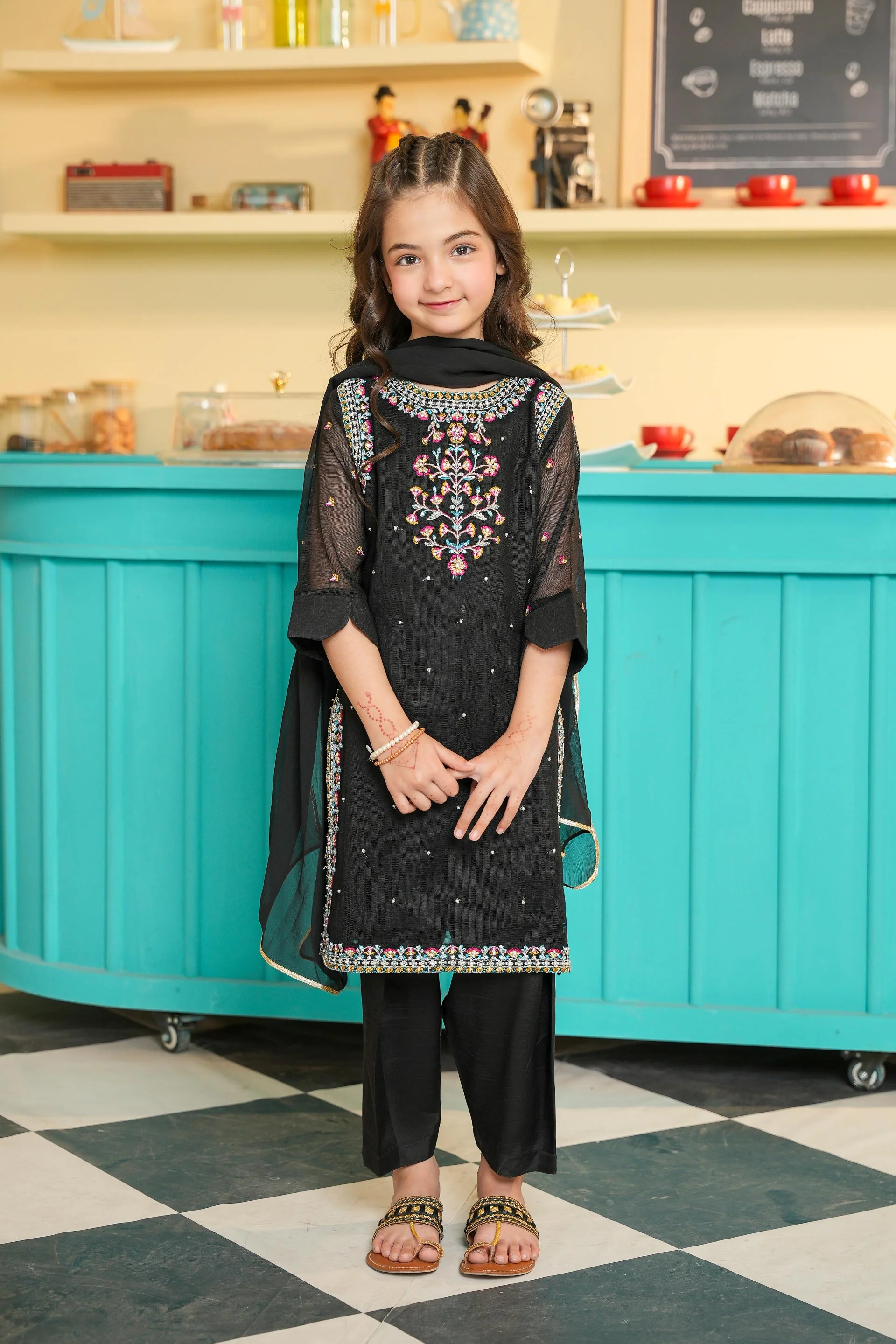 Embellished Kameez & Trousers With Dupatta (GPW-1158)