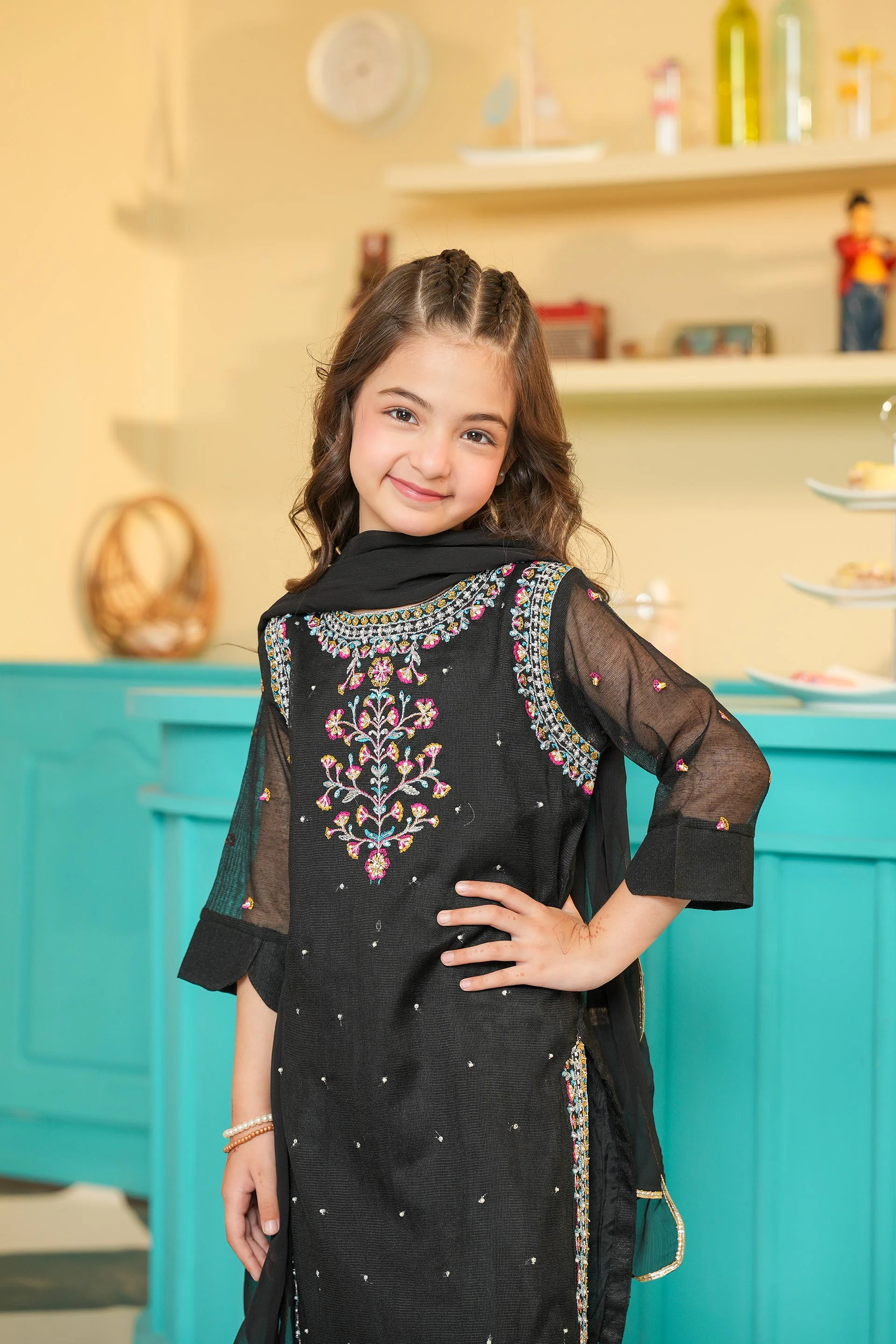 Embellished Kameez & Trousers With Dupatta (GPW-1158) - Image 2