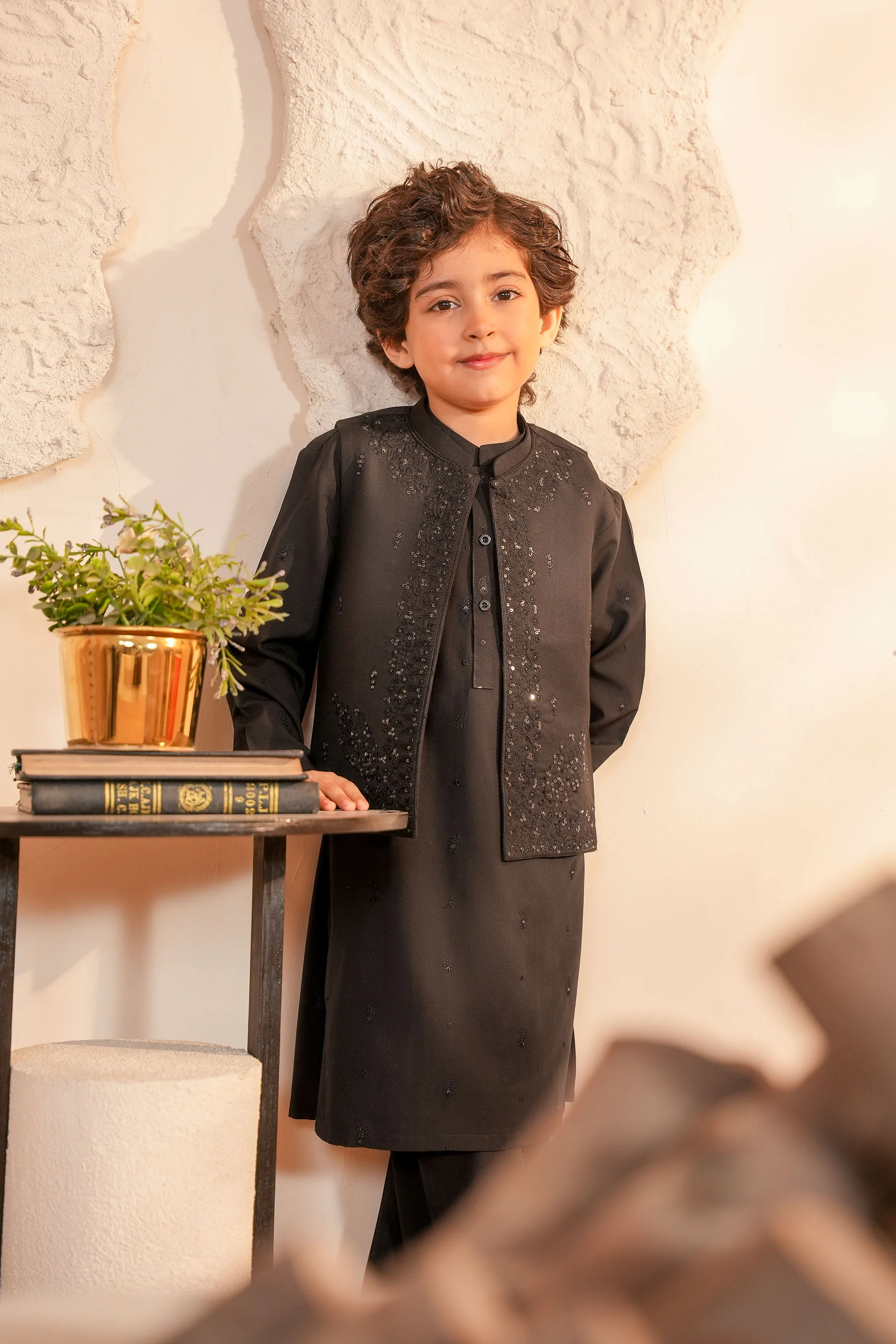 Embroidered Waistcoat with Embroidered Kurta & Trouser (MSFBKSW2-03) - Image 4
