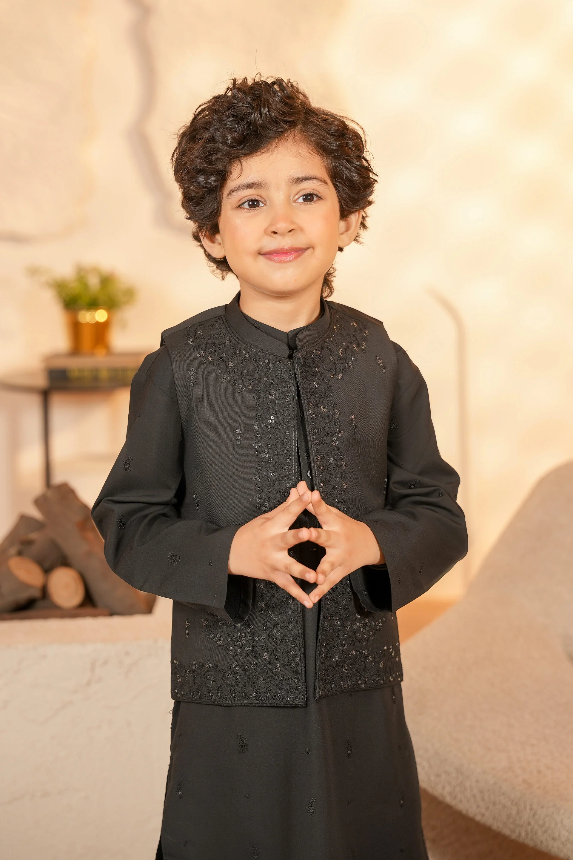 Embroidered Waistcoat with Embroidered Kurta & Trouser (MSFBKSW2-03) - Image 5