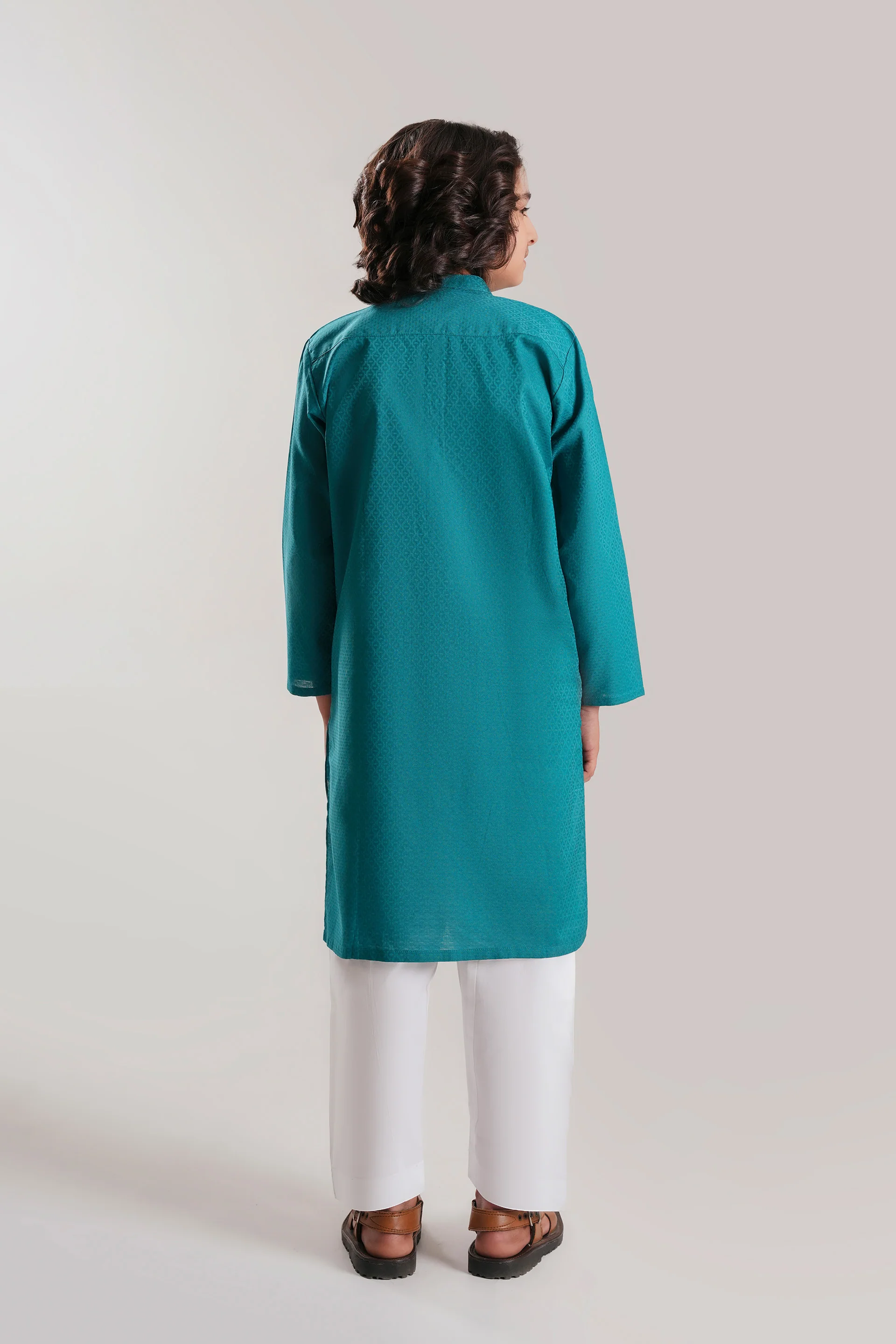 Teal Embroidery Kurta (KZ-530) - Image 4