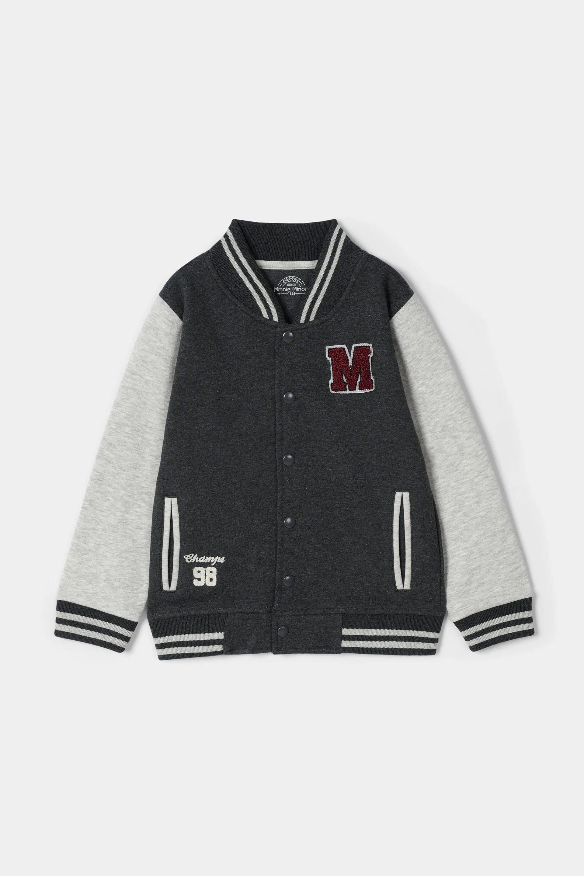 Varsity Button Through Jacket With Front Embroidery (MSBFU-14)