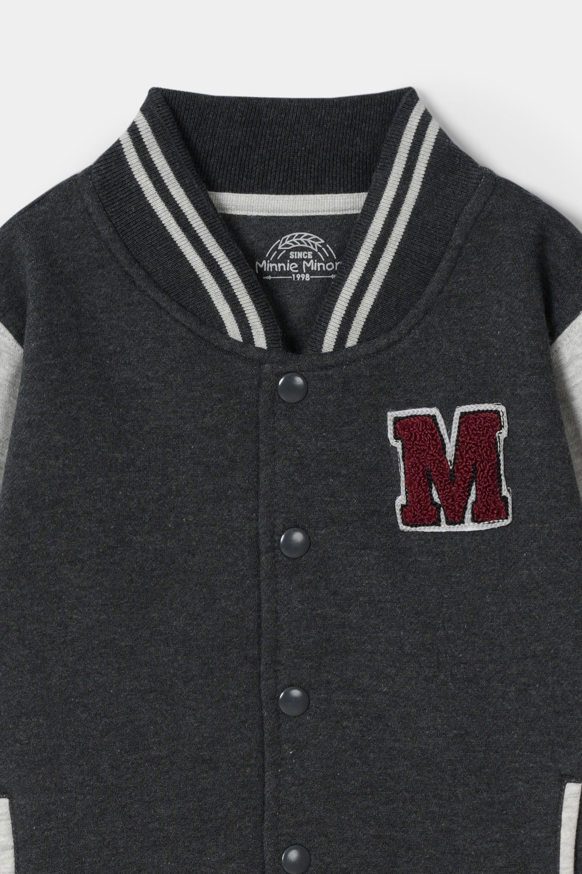 Varsity Button Through Jacket With Front Embroidery (MSBFU-14) - Image 2