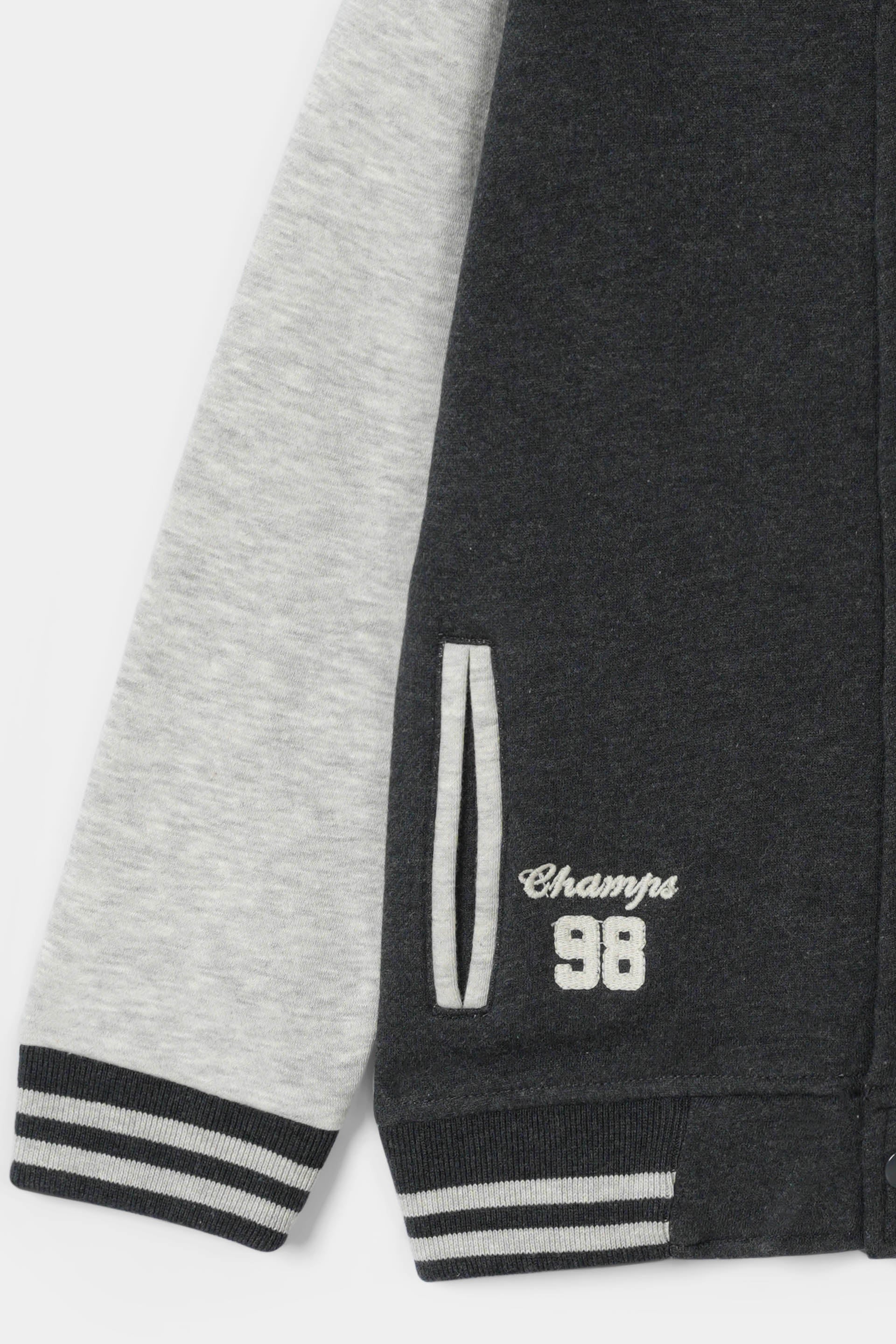 Varsity Button Through Jacket With Front Embroidery (MSBFU-14) - Image 3