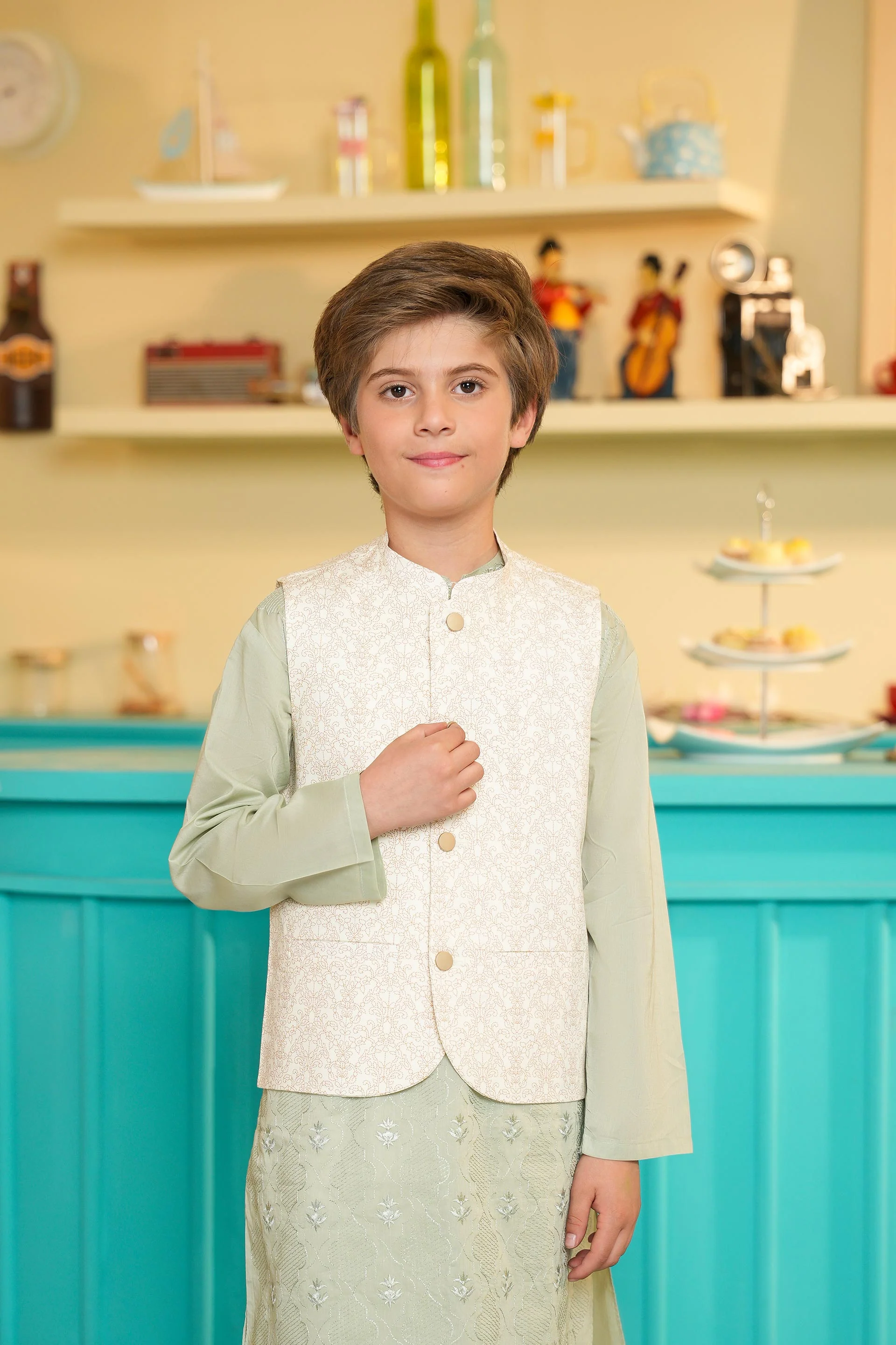 Boys Cream Waistcoat (BCWC-078)