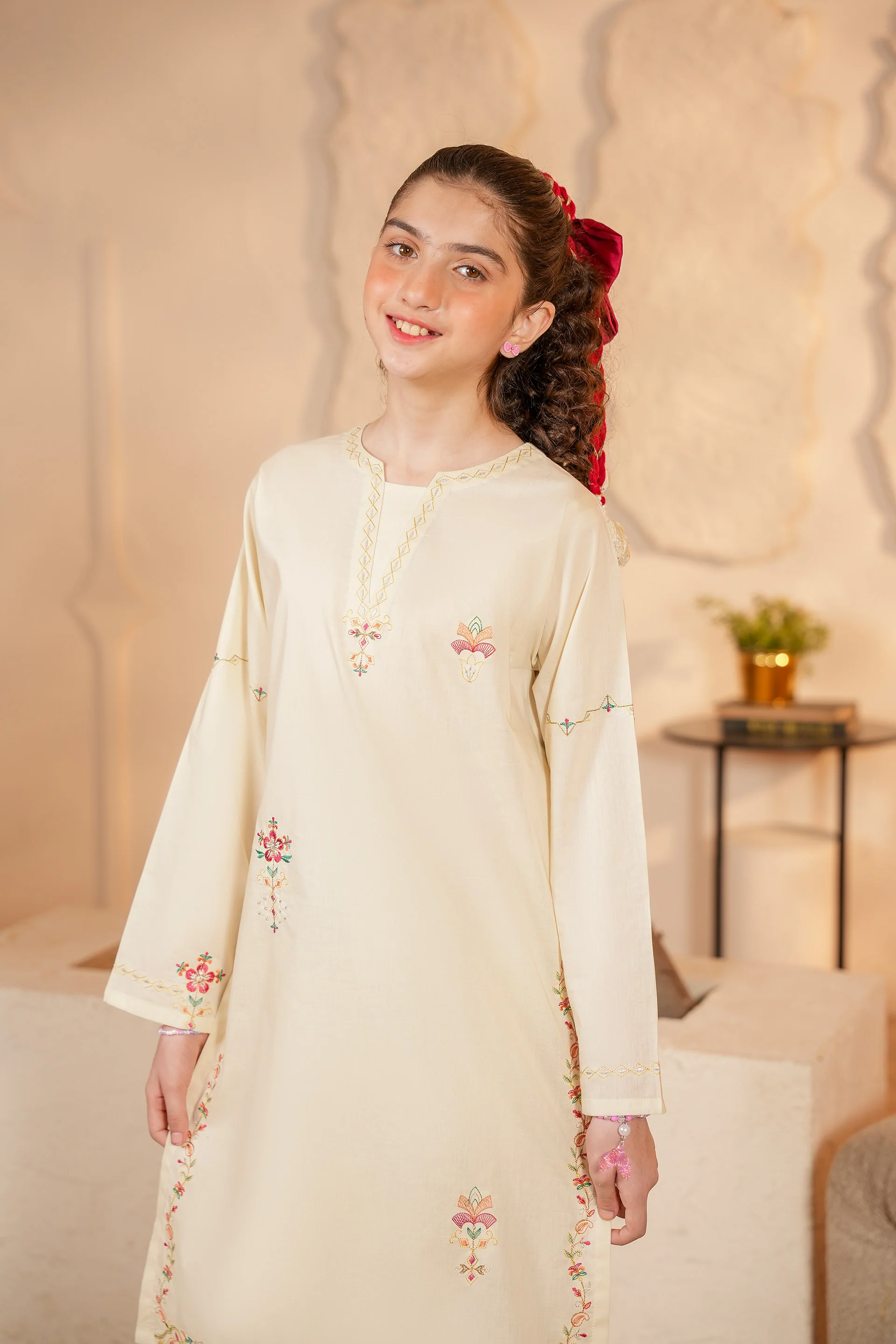 Embroidered Kameez & Trousers With Dupatta (GSK-609) - Image 3