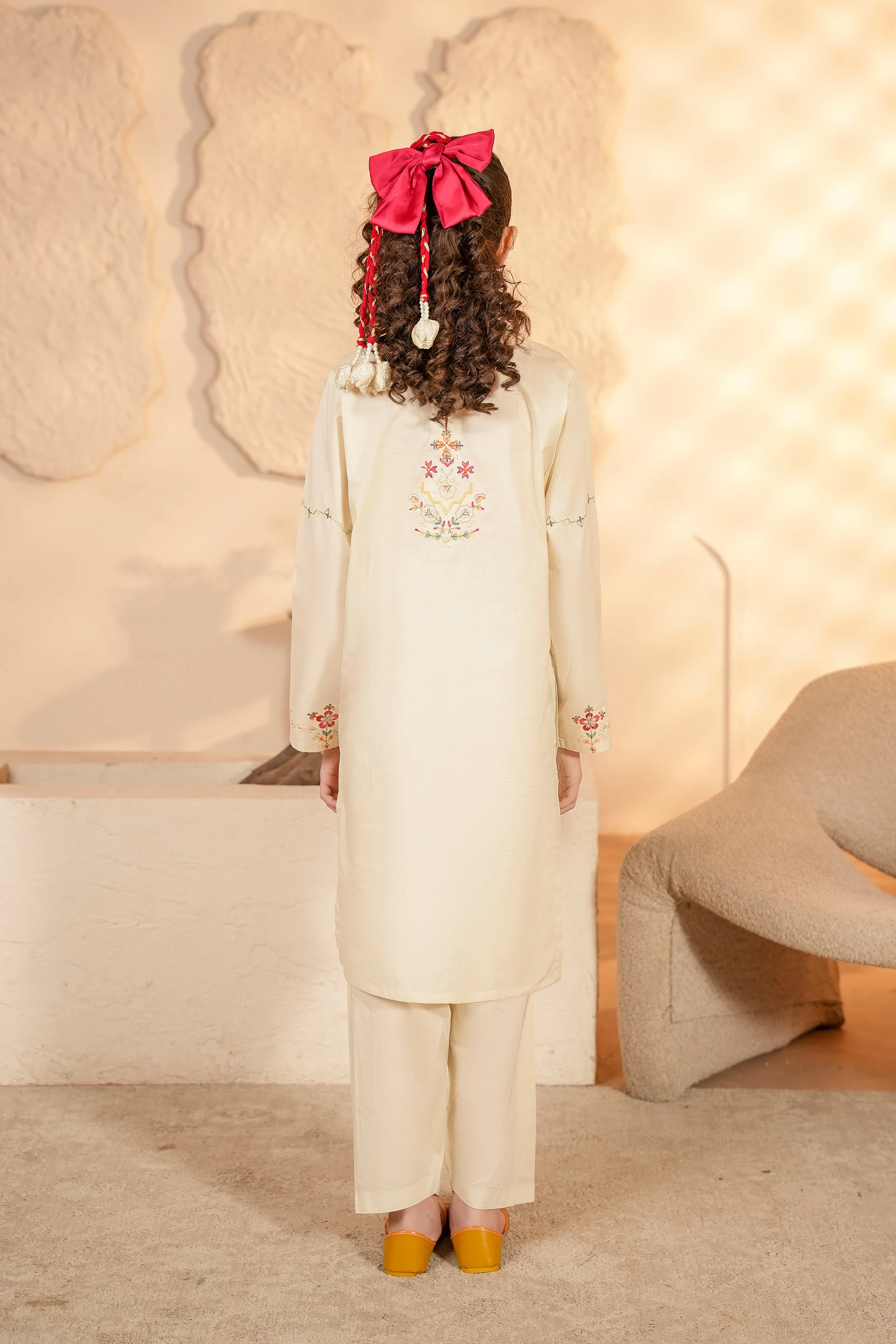 Embroidered Kameez & Trousers With Dupatta (GSK-609) - Image 4