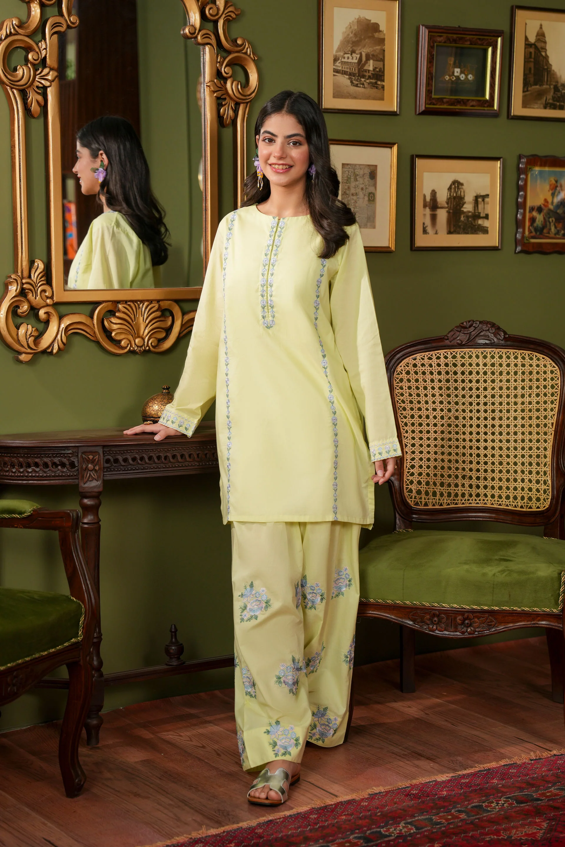 Embroidered Kameez And Shalwar (SSEGKS-36) - Image 3